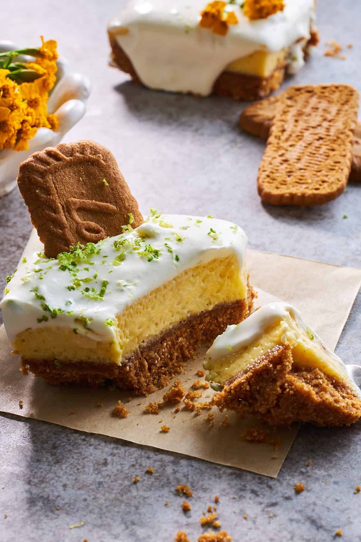 3-Layer Key Lime Pie Bars at the Table