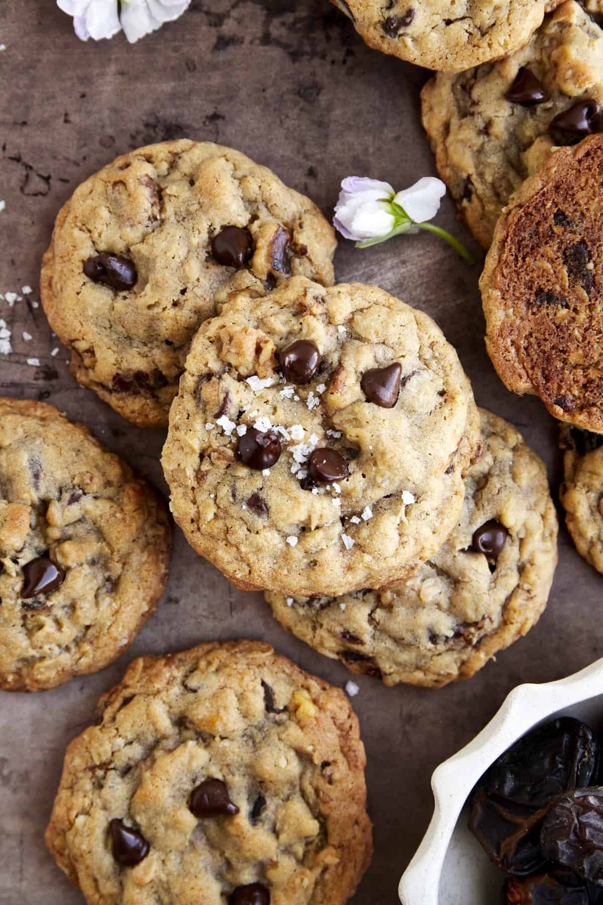 Date Cookies with Chocolate Chips and Walnuts at the Table