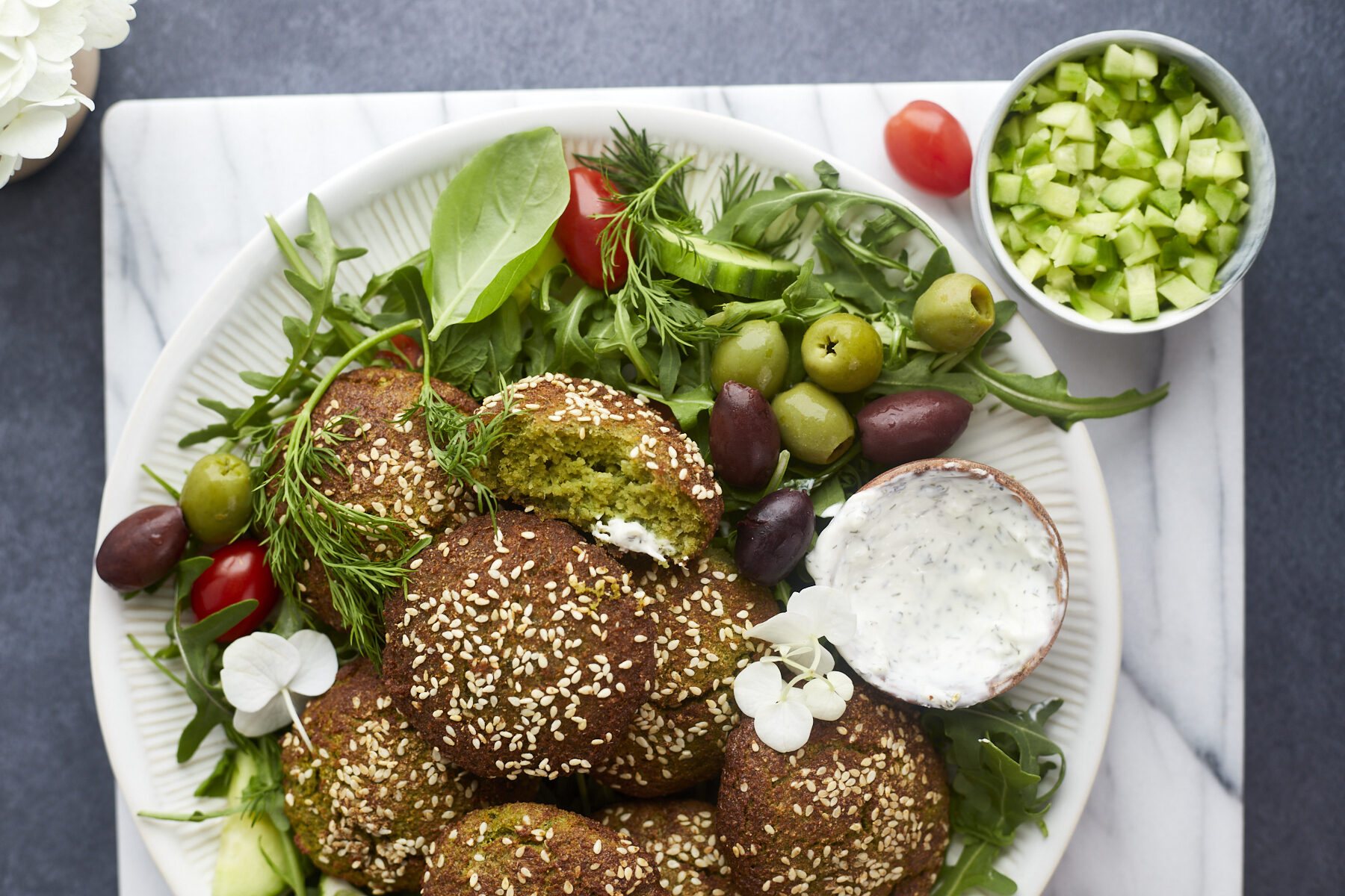 Air Fryer Falafel at the Table