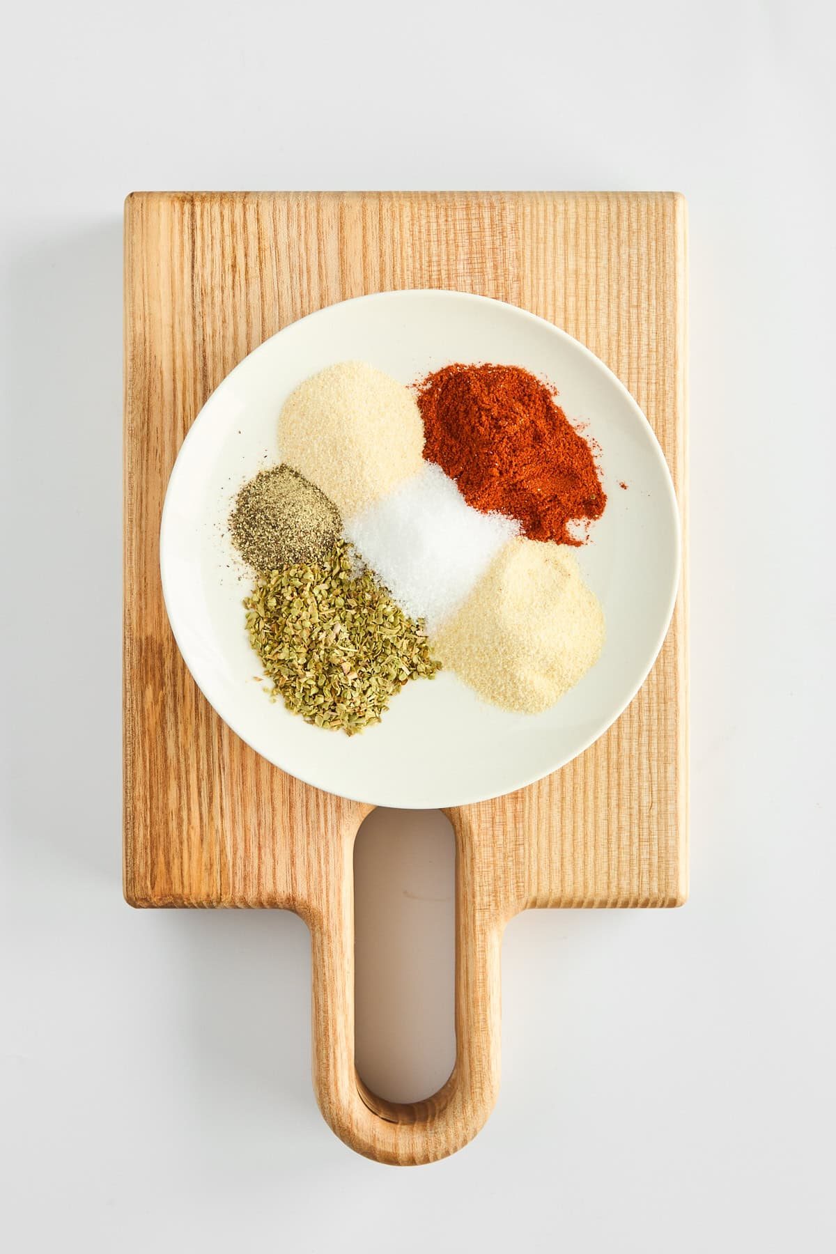 Seasonings in a small bowl.
