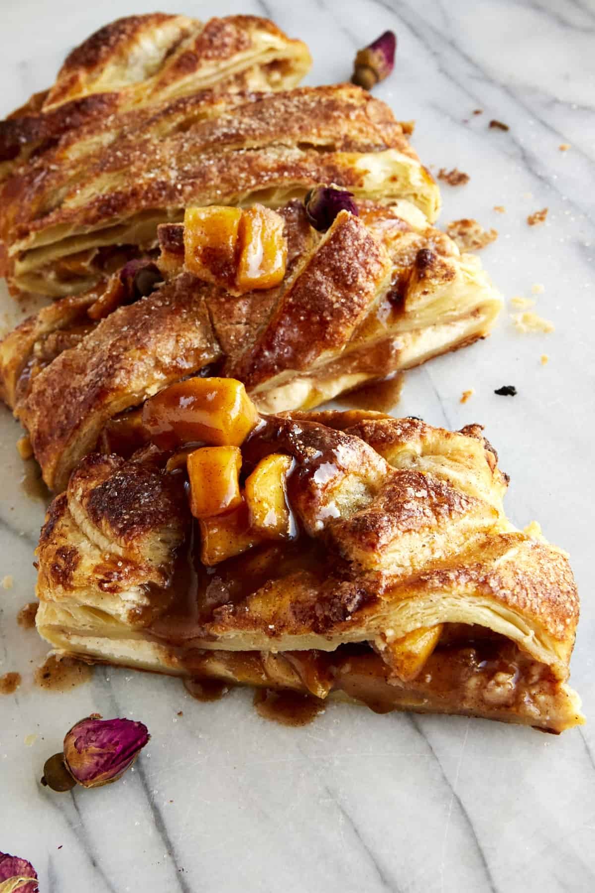 Apple Puff Pastry Braid at the Table