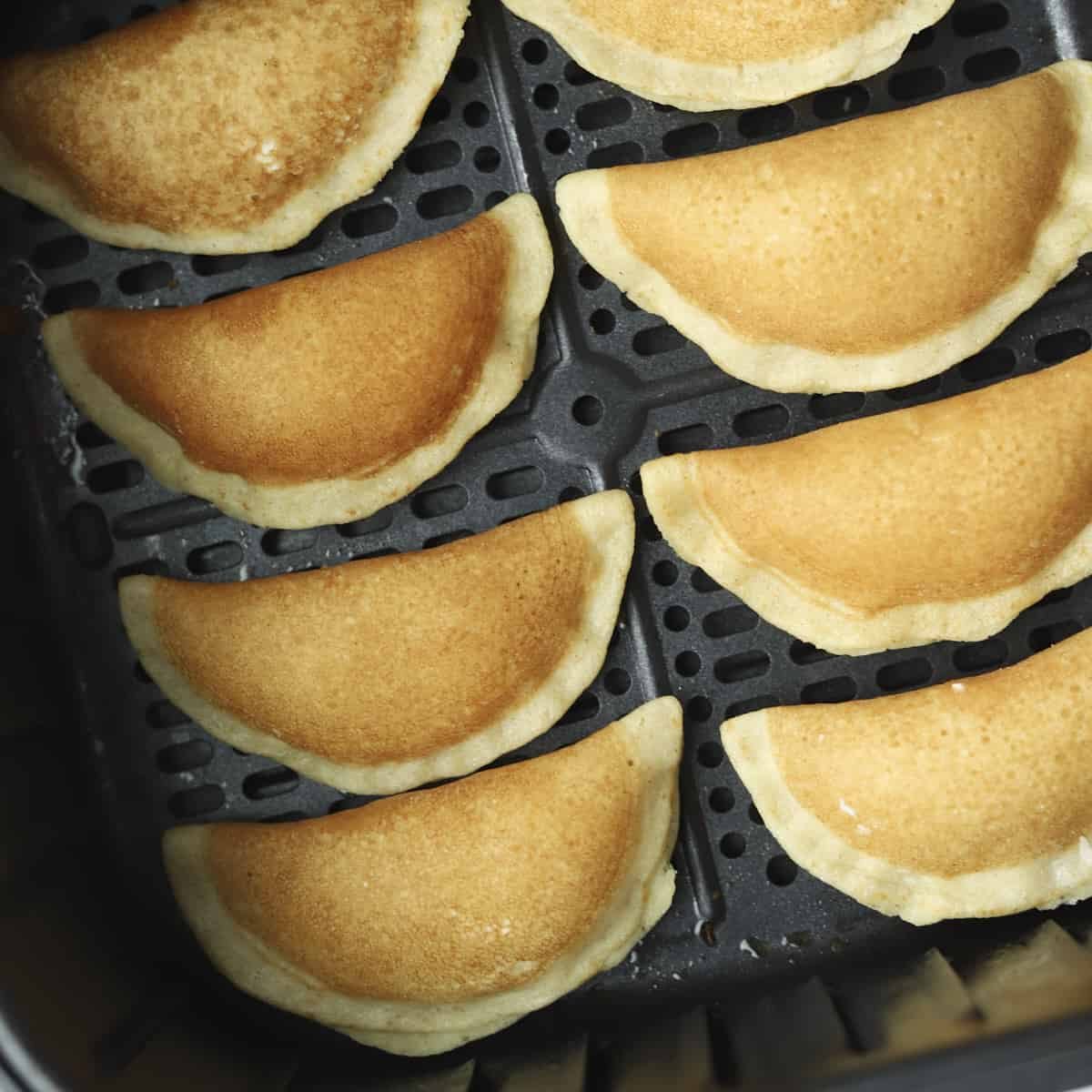 atayef stuffed with cream cheese in an air fryer