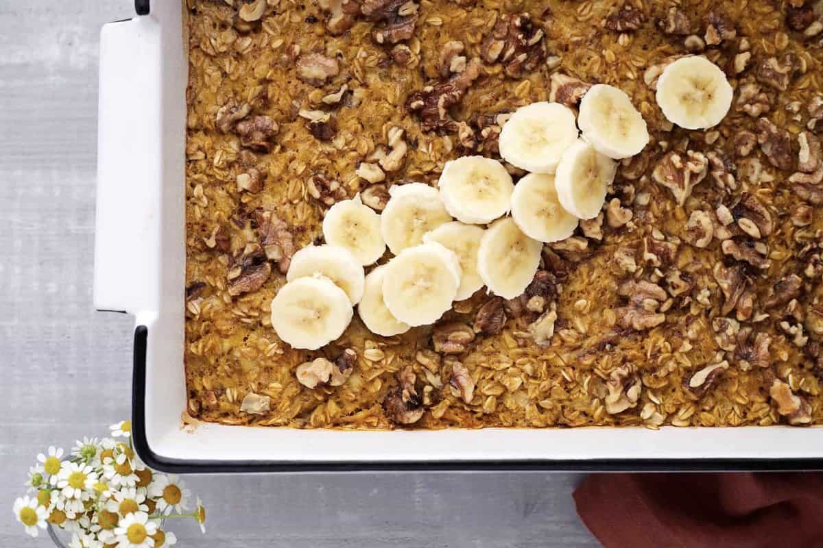 Baked Pumpkin Oatmeal at the Table