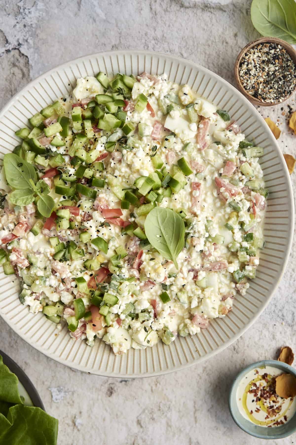 The finest egg salad recipe with cottage cheese and tahina