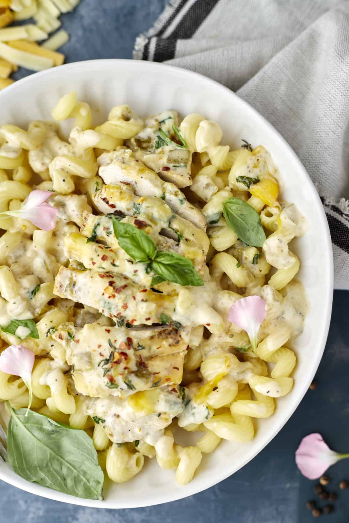 Cheddar Cheese Herb Chicken at the Table