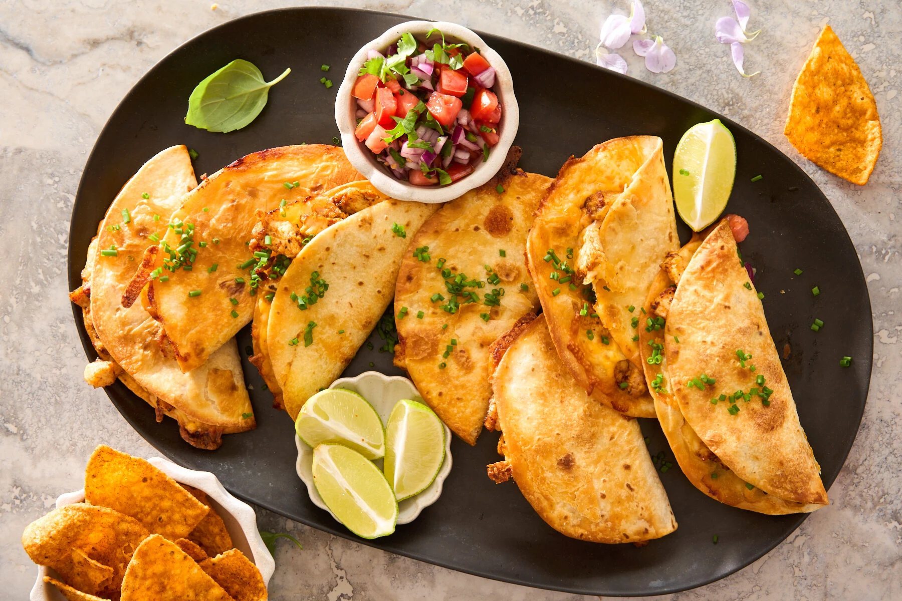 Cheesy Chicken Tacos at the Table
