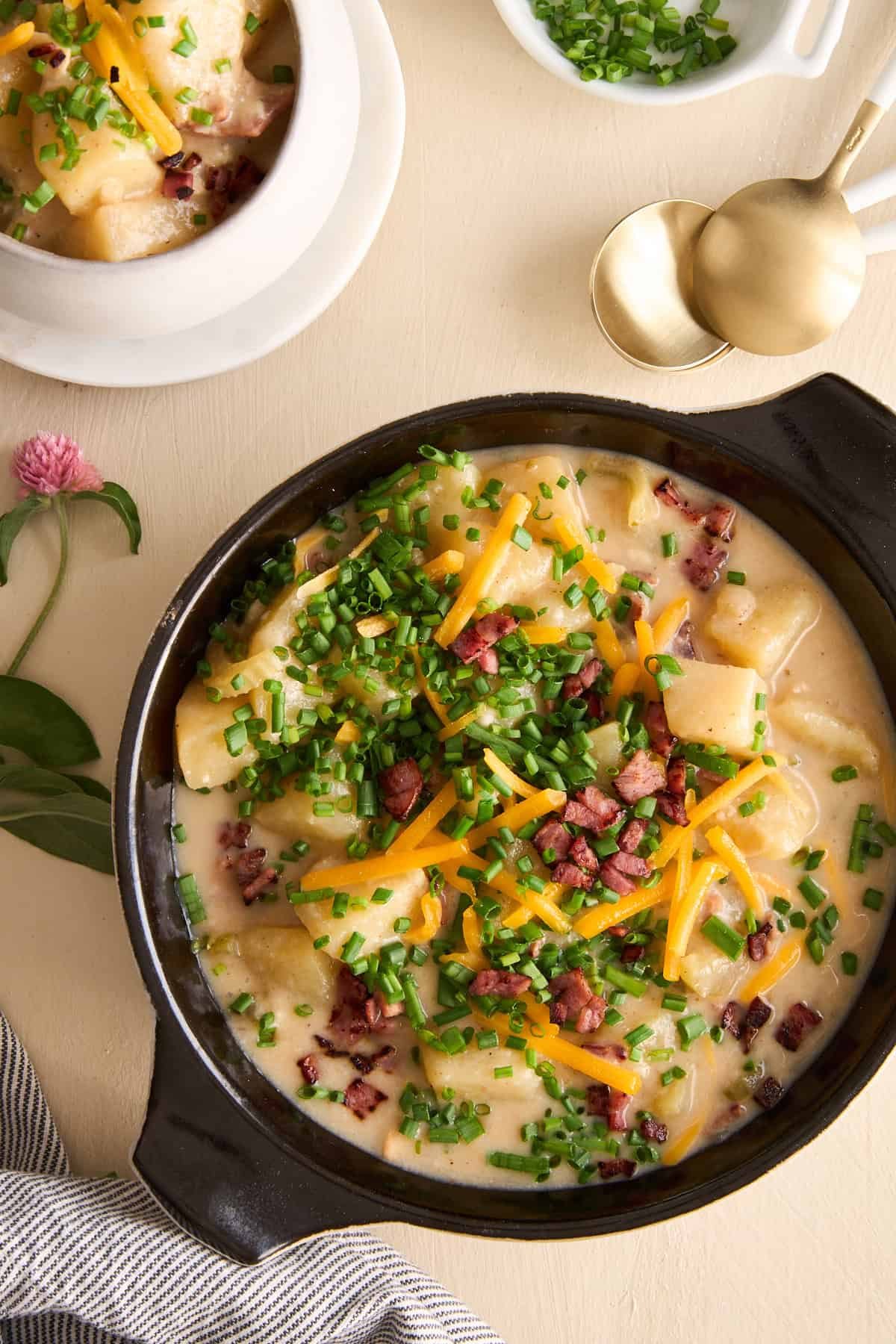 Cheesy Potato Soup at the Table
