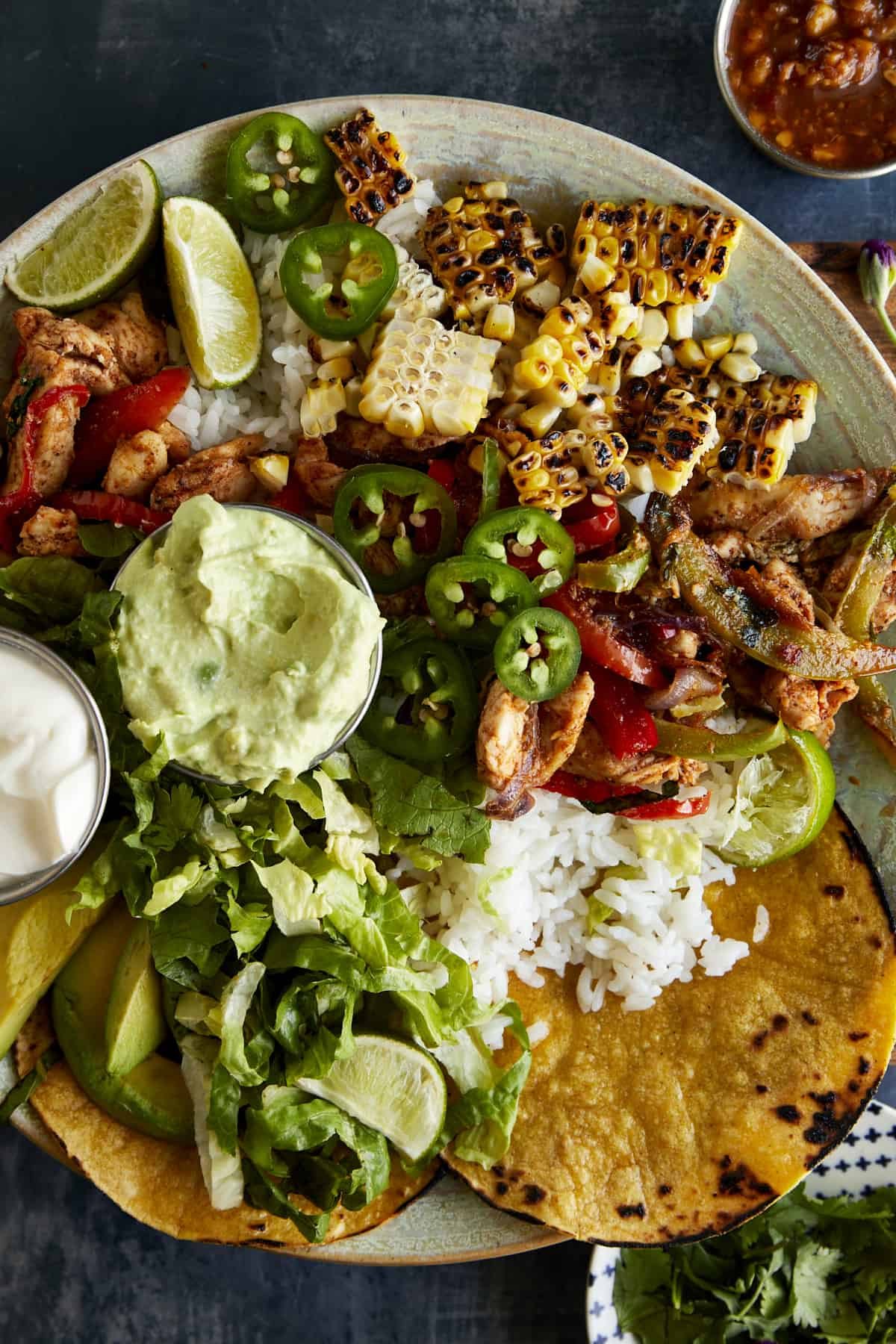 Chicken Fajita Bowl at the Table