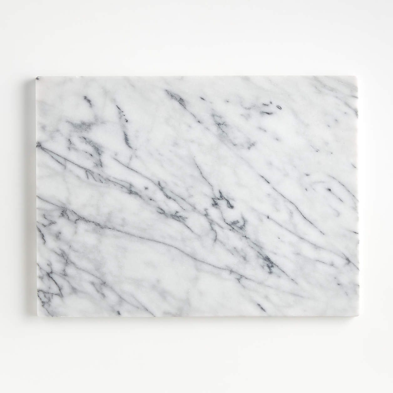 White marble cutting board.