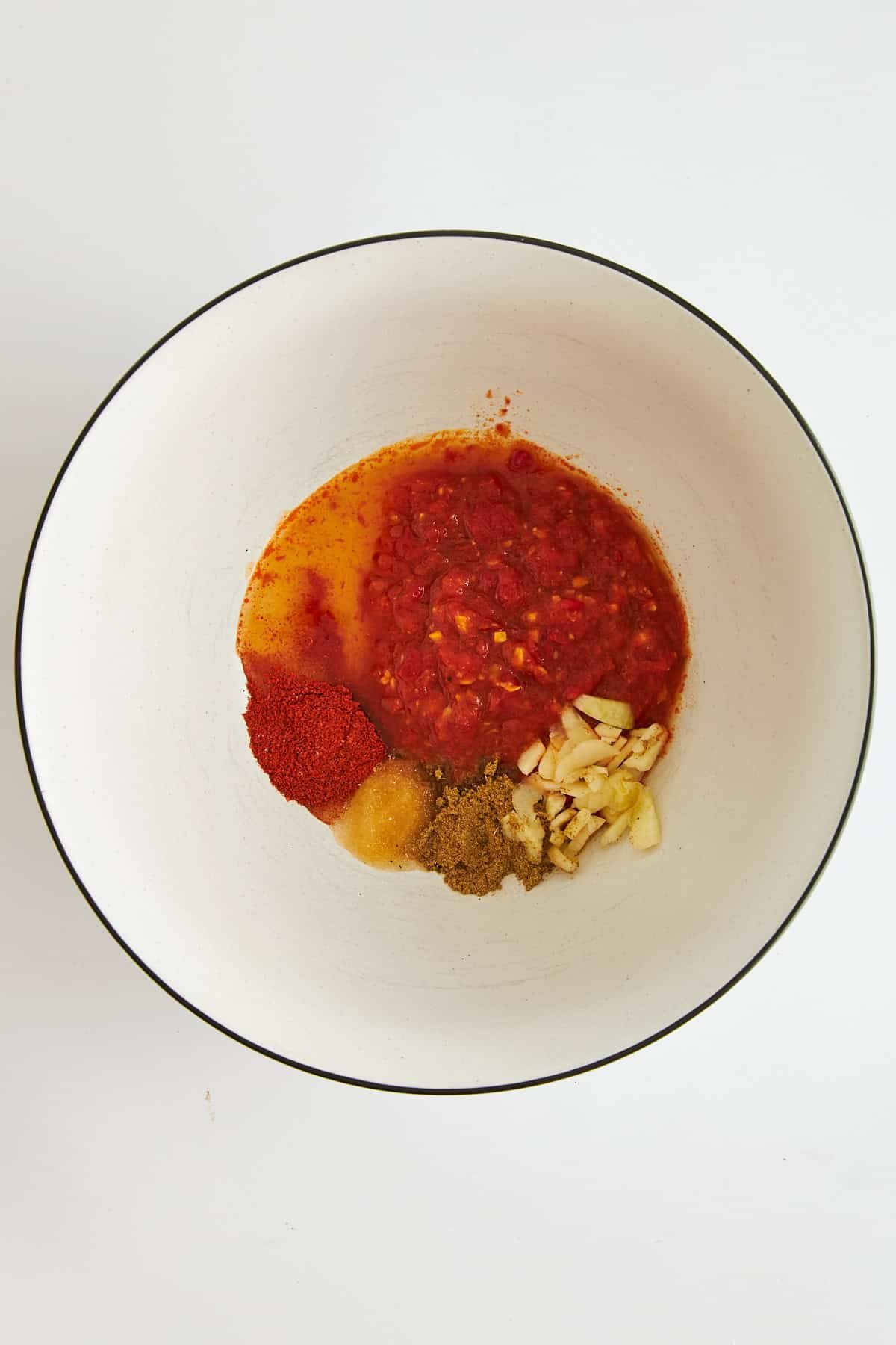 Harissa marinade ingredients.