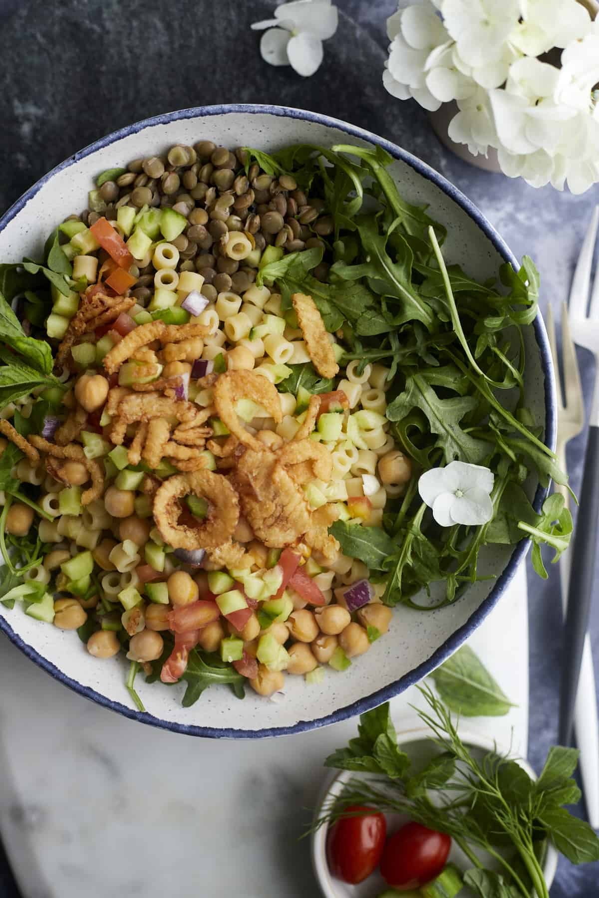 Koshari Salad: Chickpea and Lentil Salad