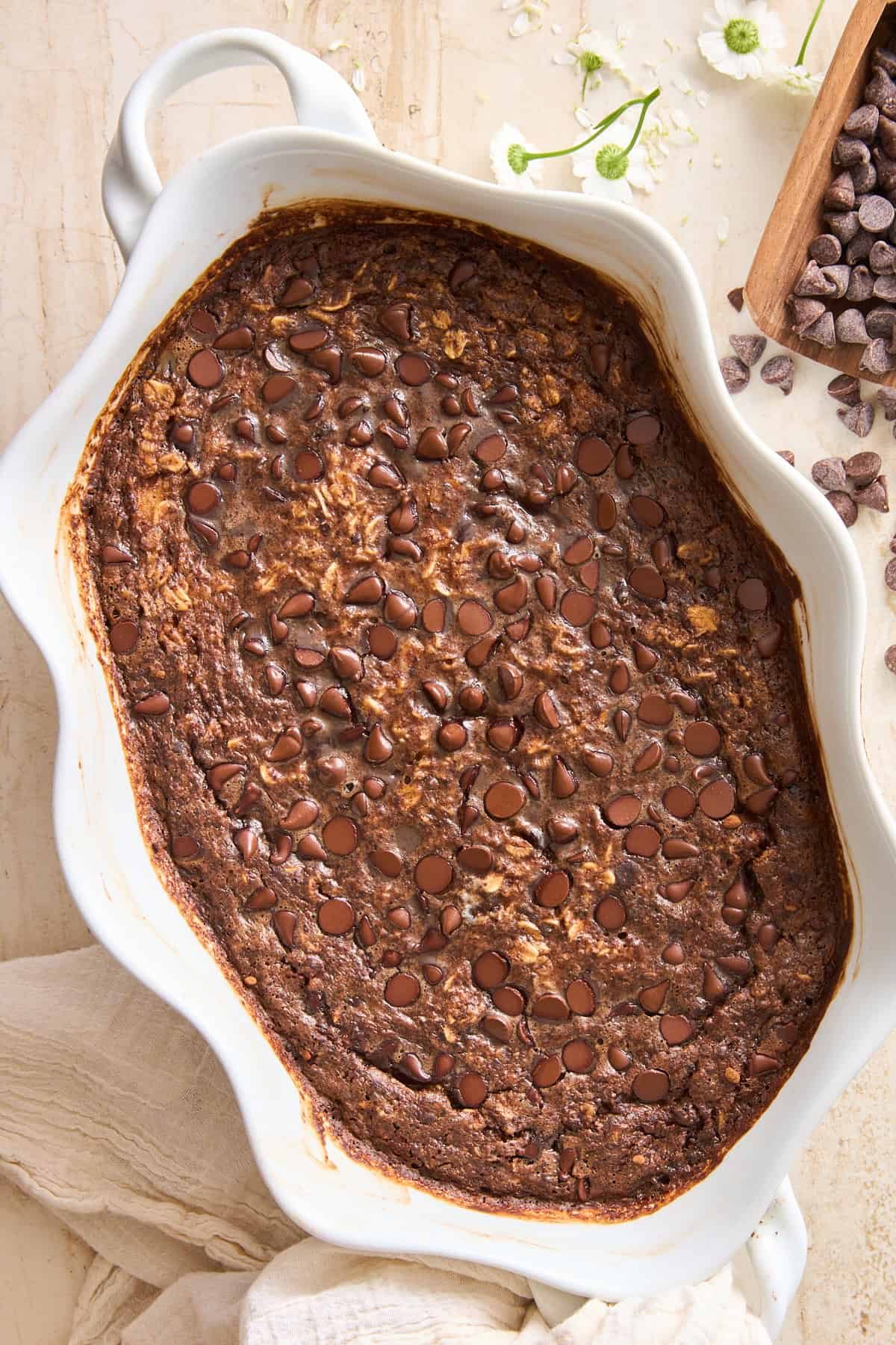 Chocolate Baked Oatmeal at the Table