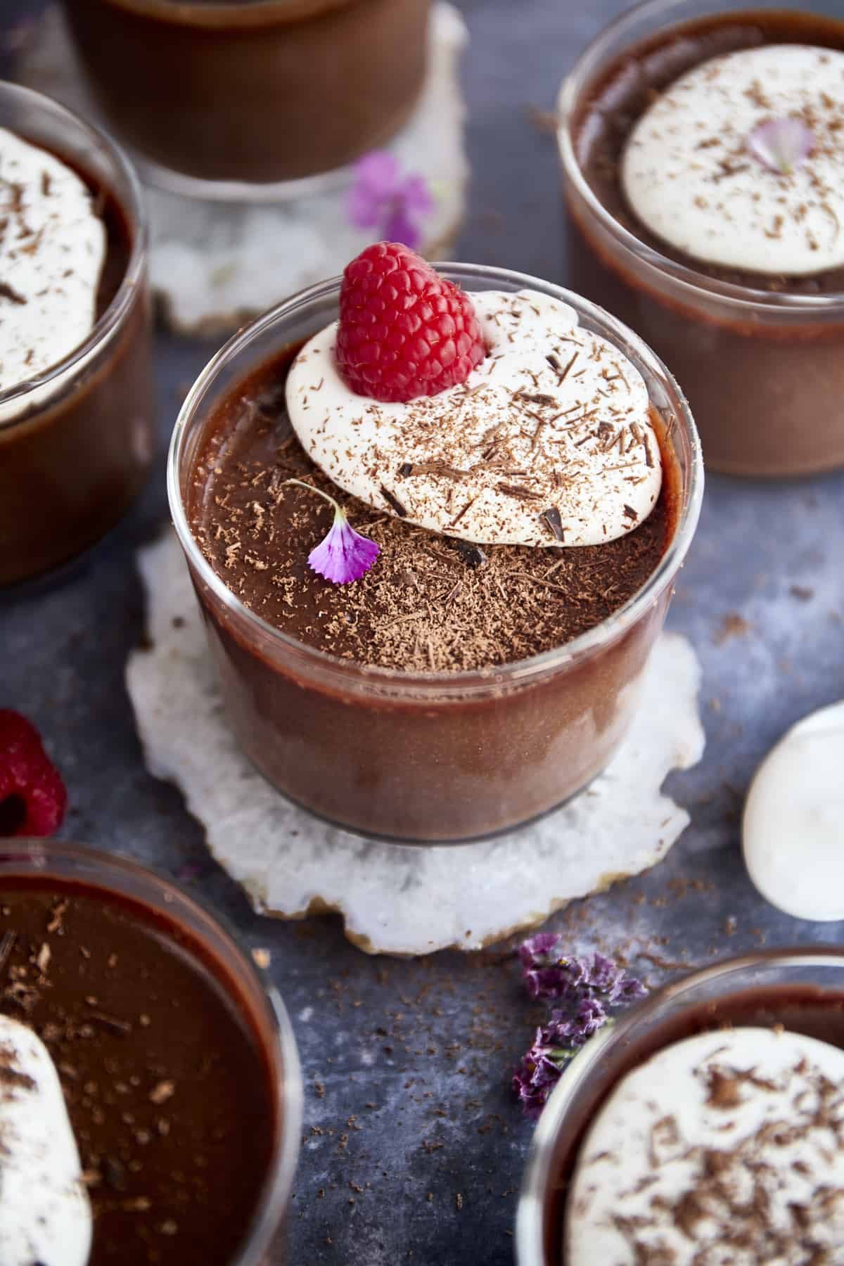 Chocolate Pots De Creme at the Table