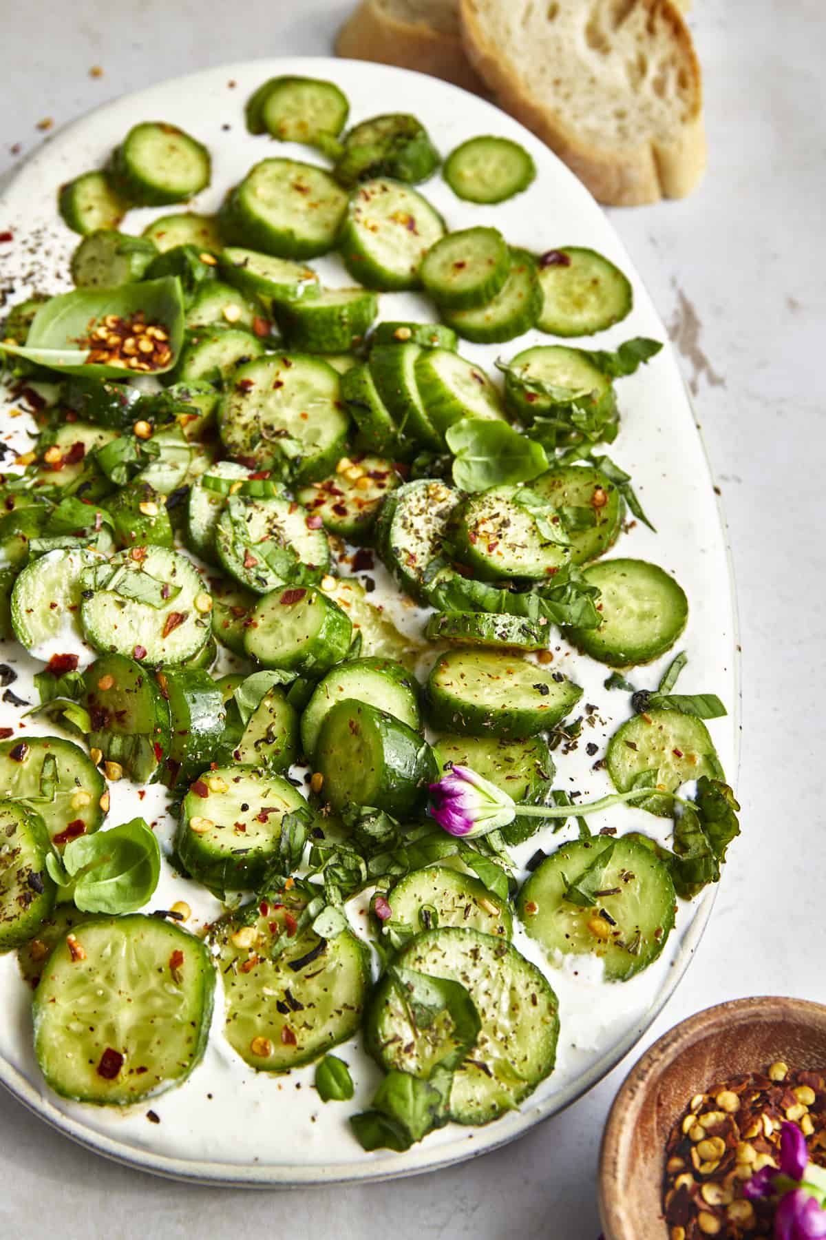 Cucumber Cottage Cheese Dip at the Table