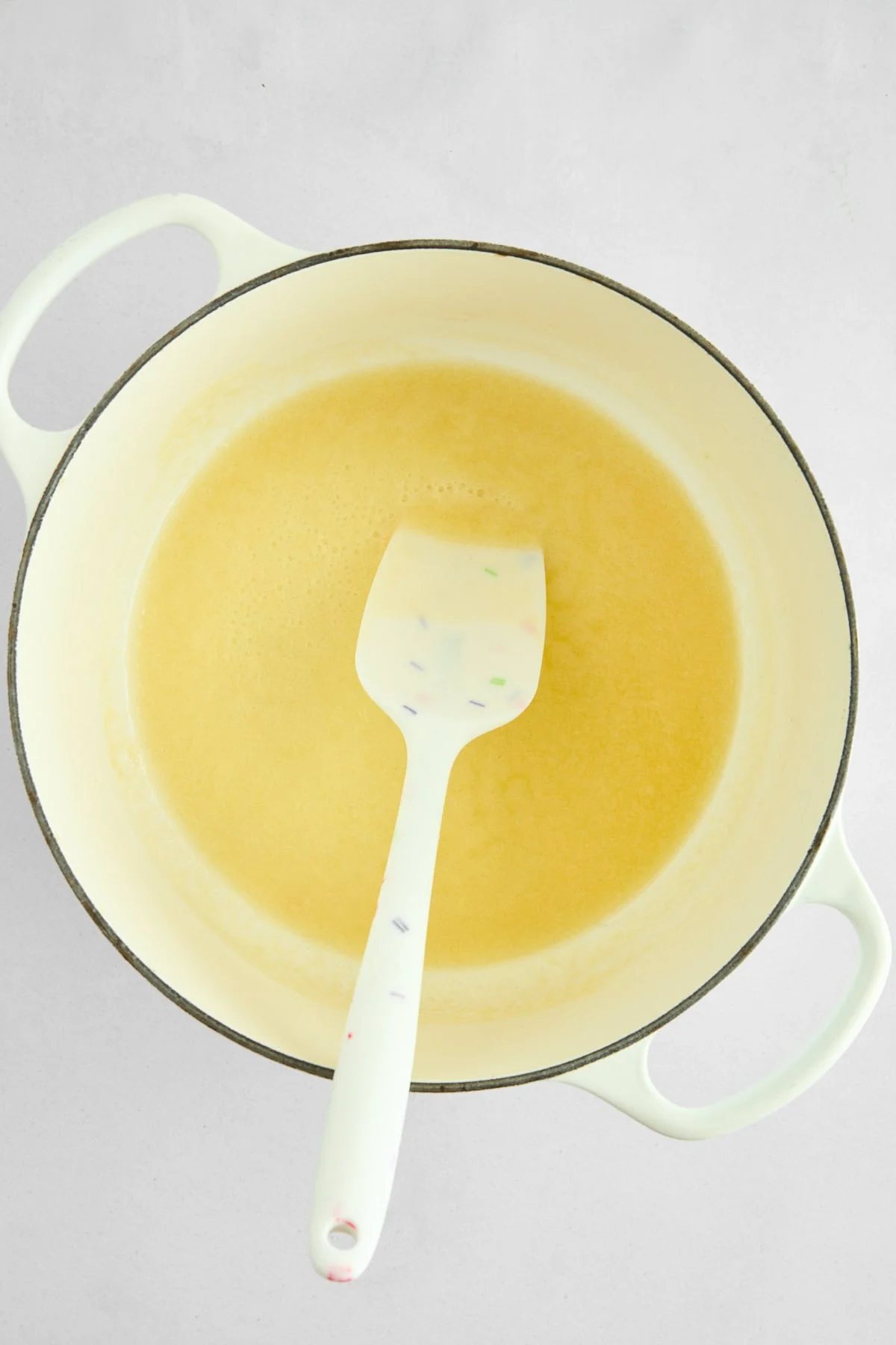 Melted butter in a pot.