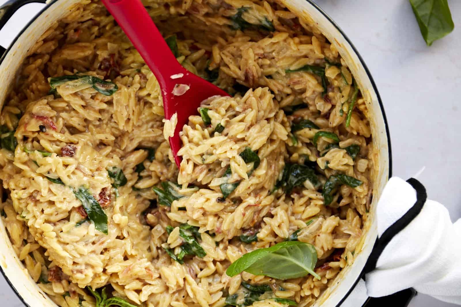 One Pot Silky Tuscan Orzo
