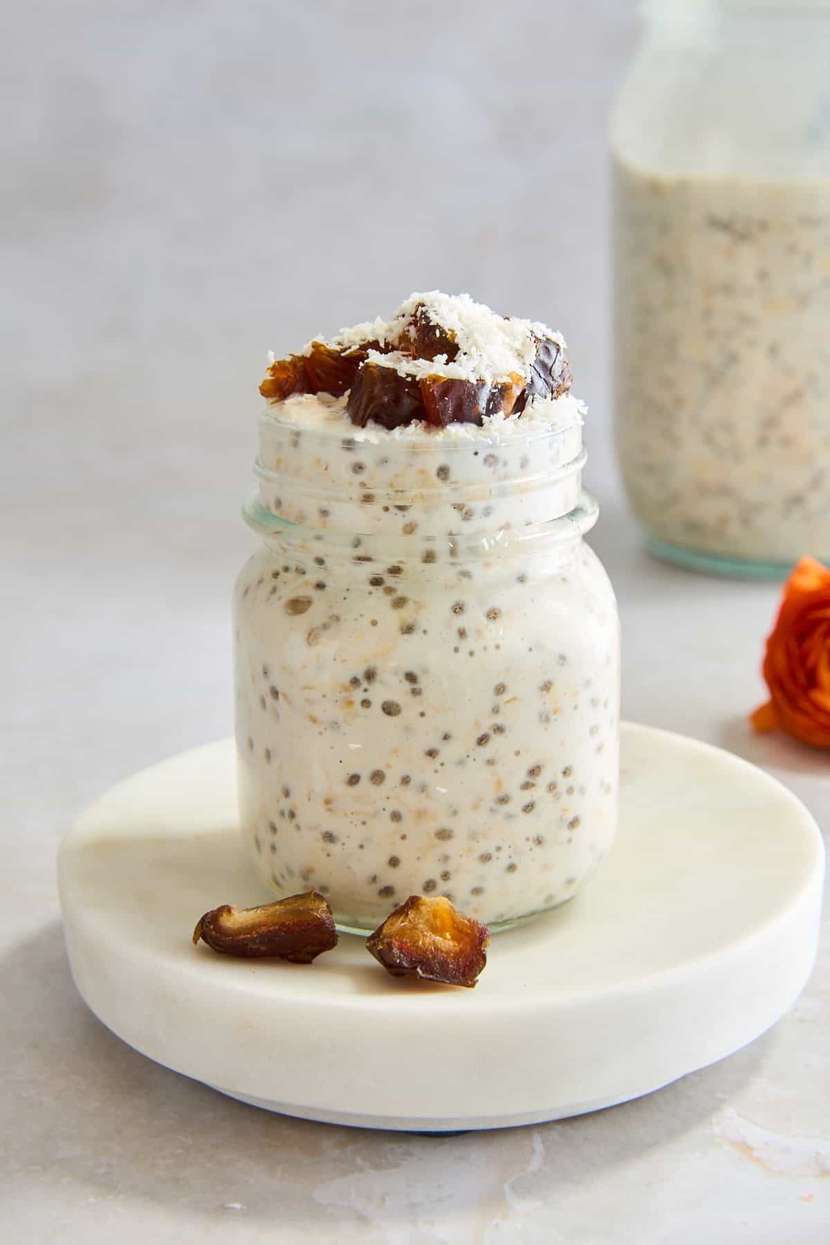 Date & Apricot Overnight Oats at the Table