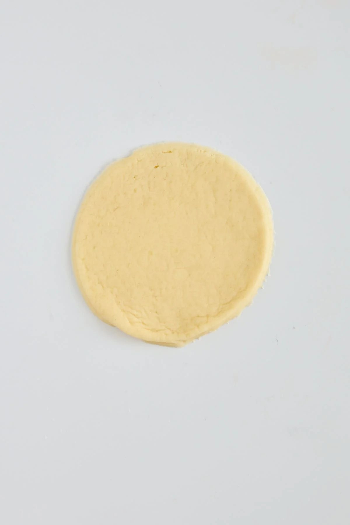 A small circle of pie crust.