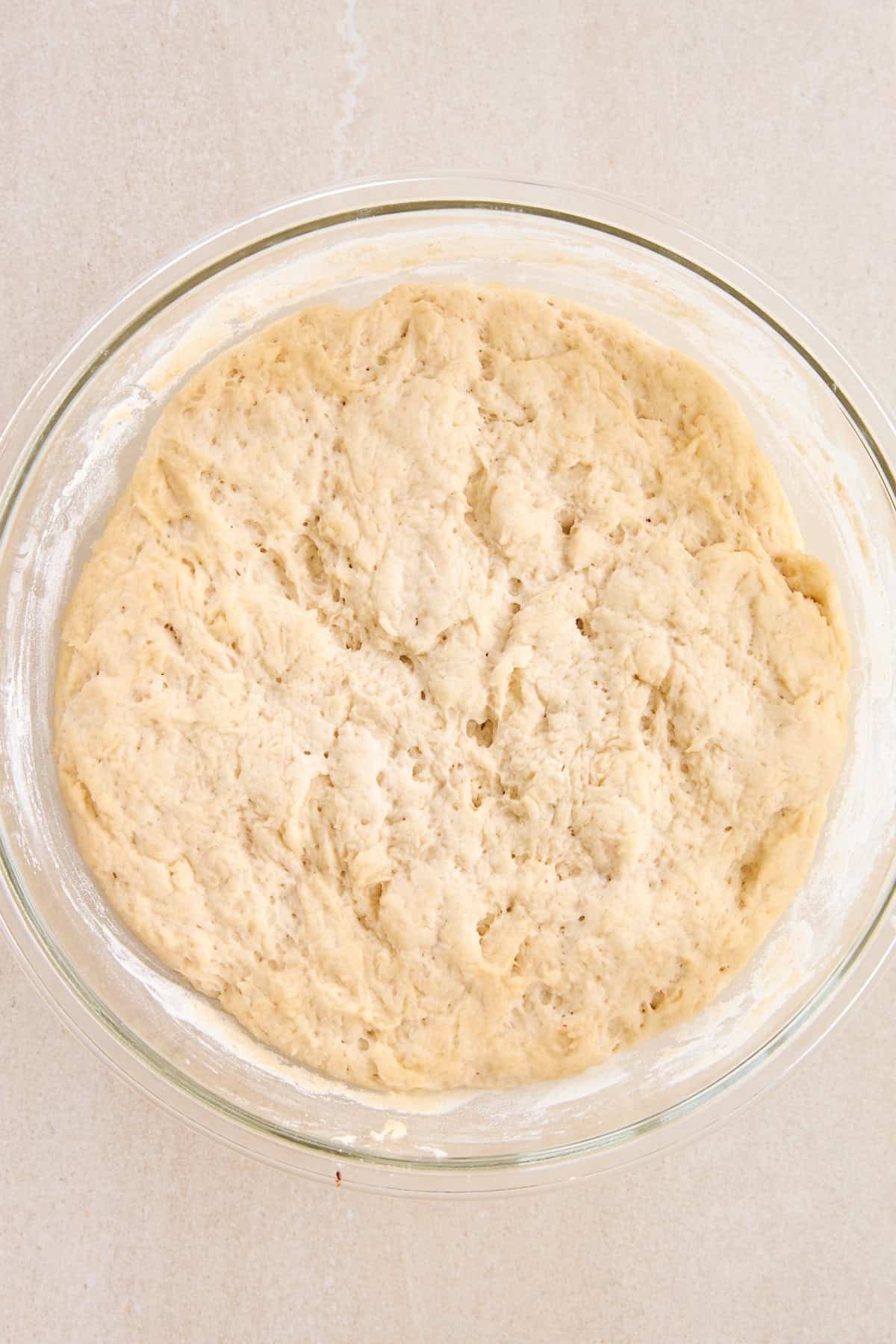 Raw dessert focaccia dough.
