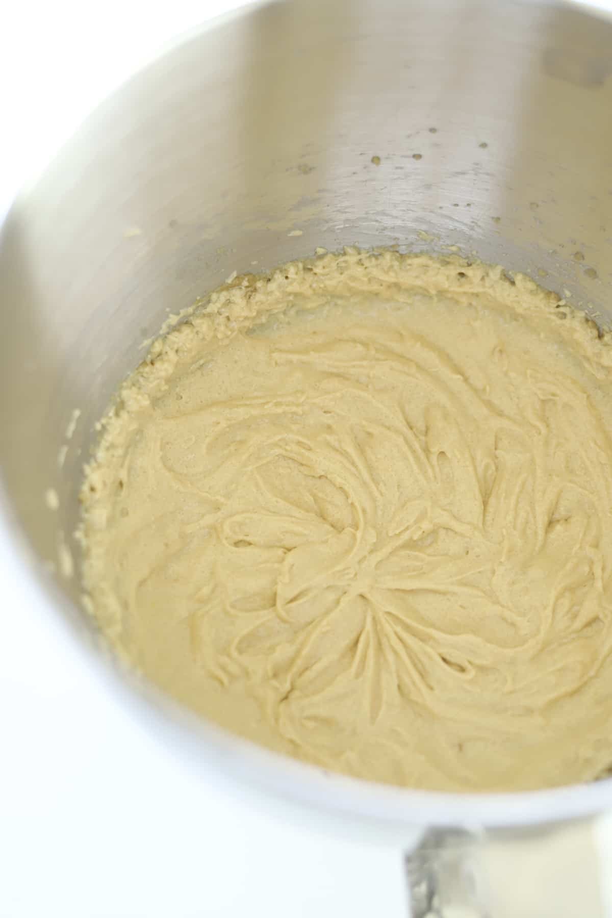 cookie batter in a mixing bowl