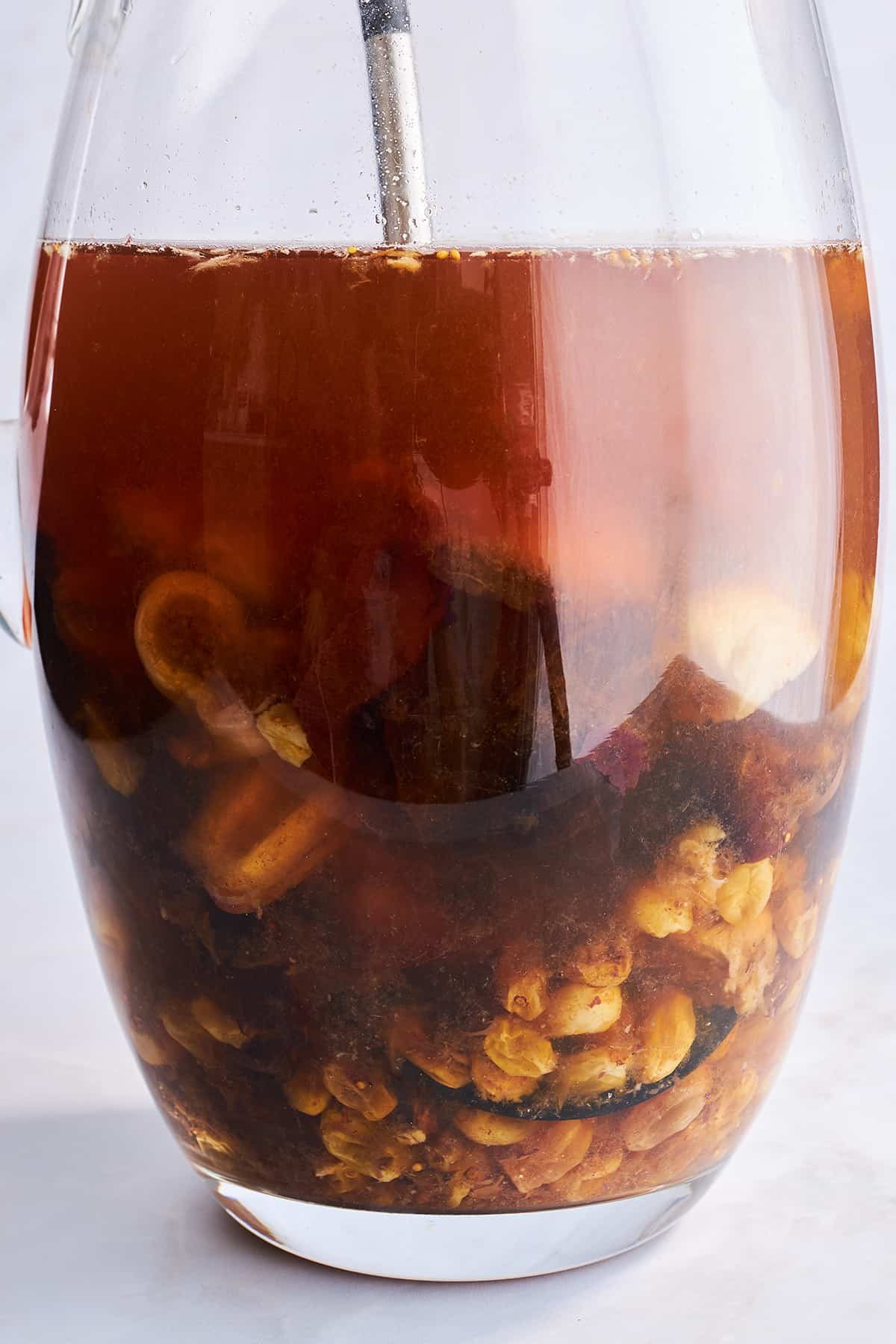 Glass of dried fruit compote.