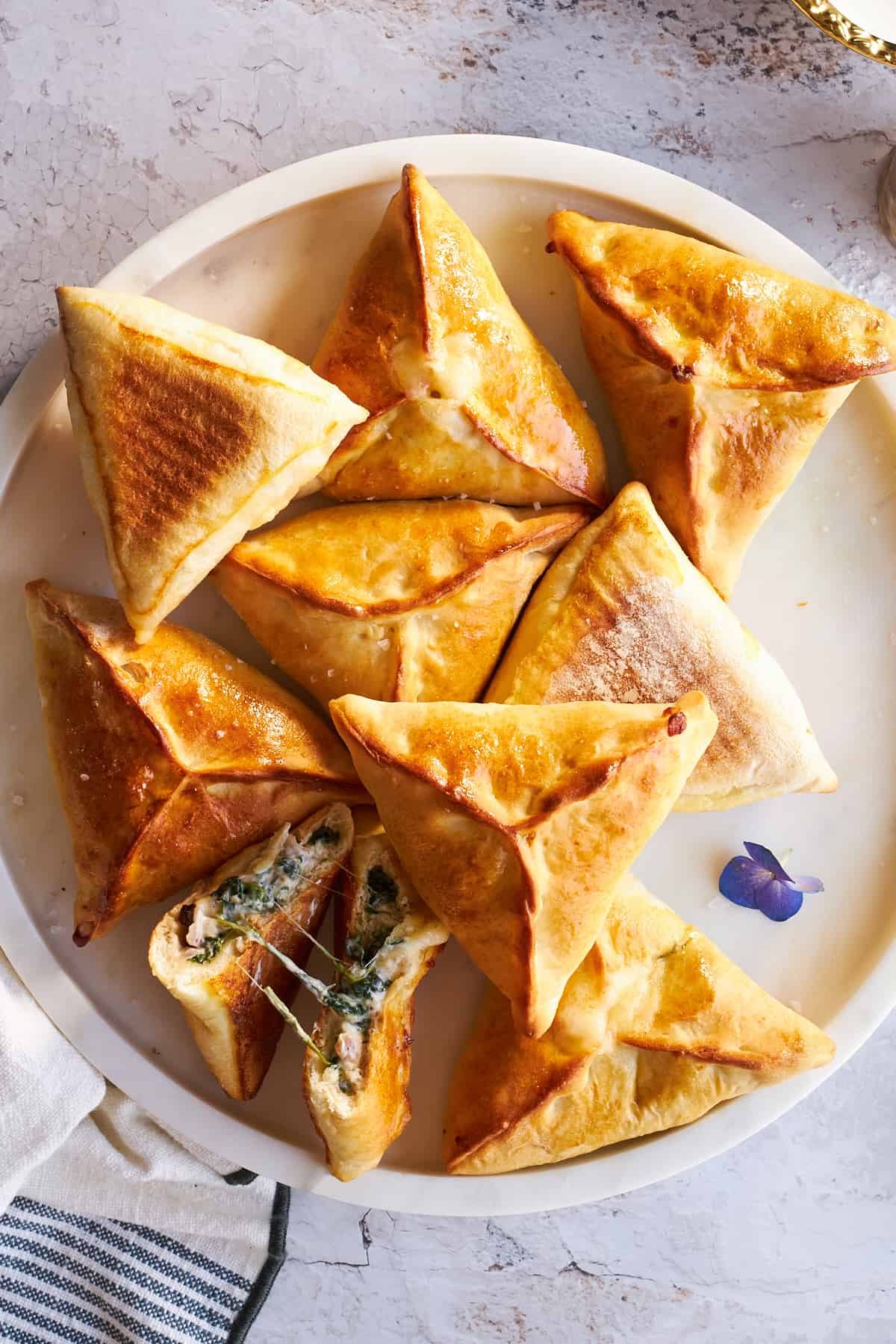 Fatayer on a plate.