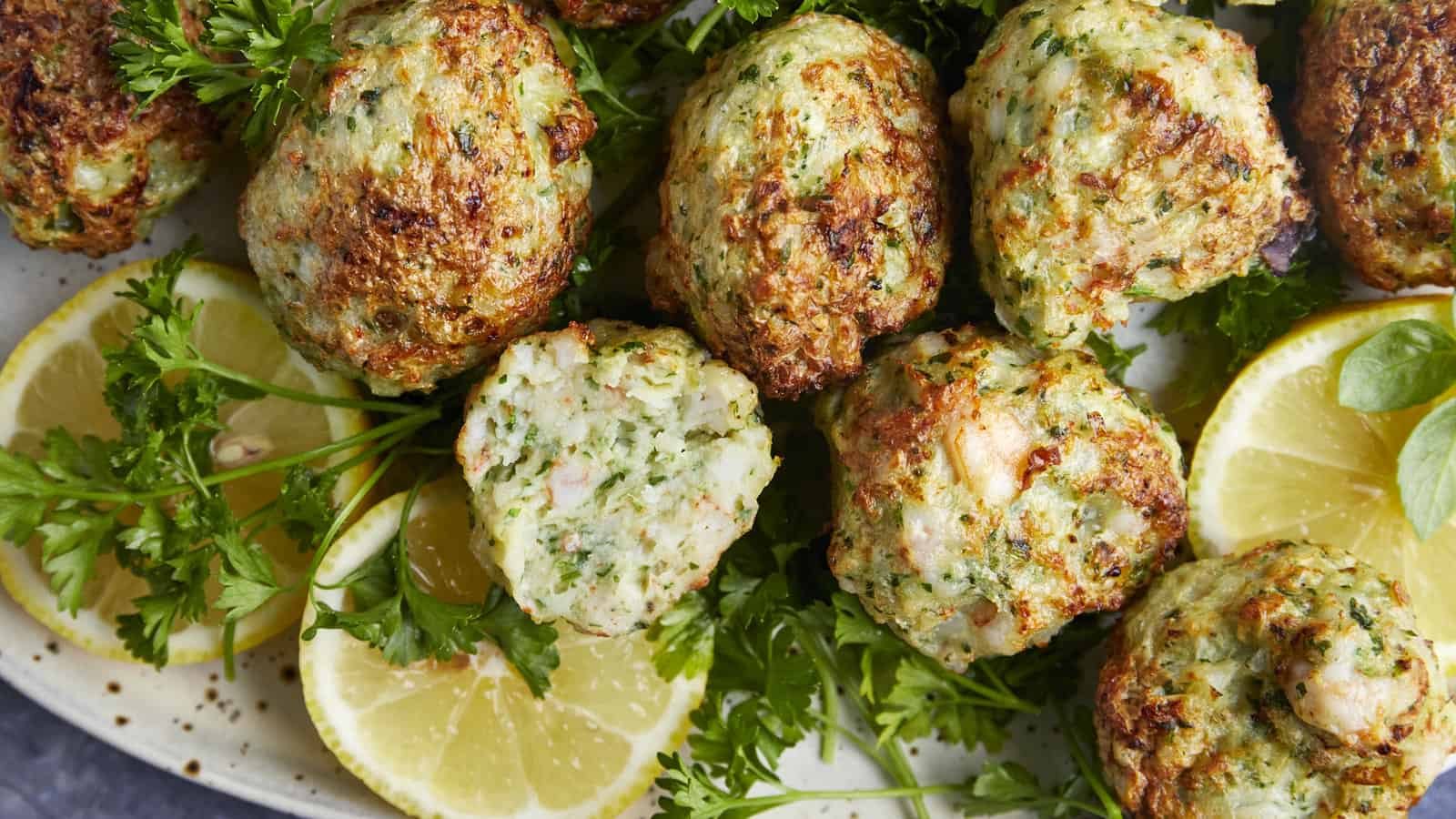 Shrimp kofta meatballs.