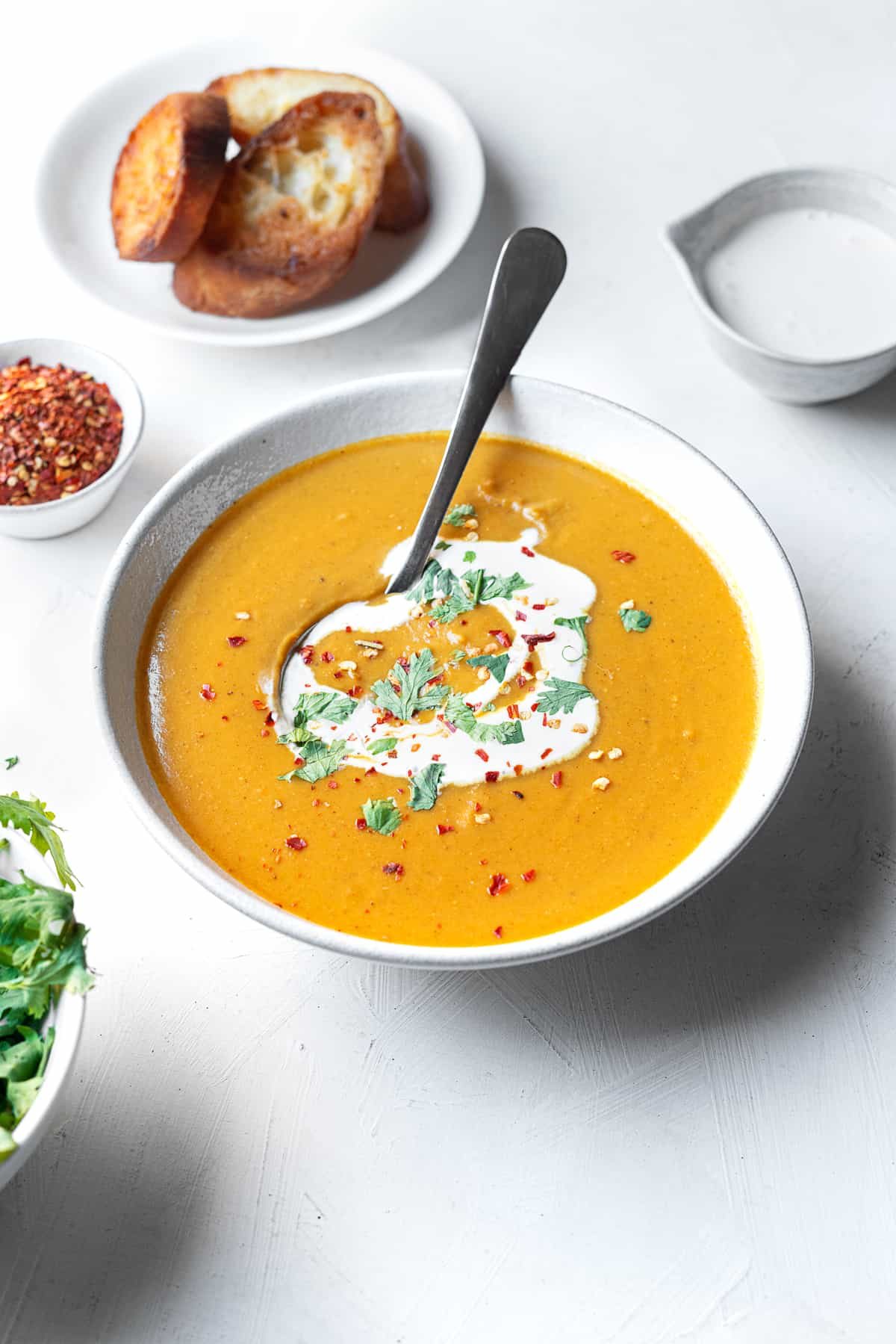 a bowl of Egyptian lentil soup