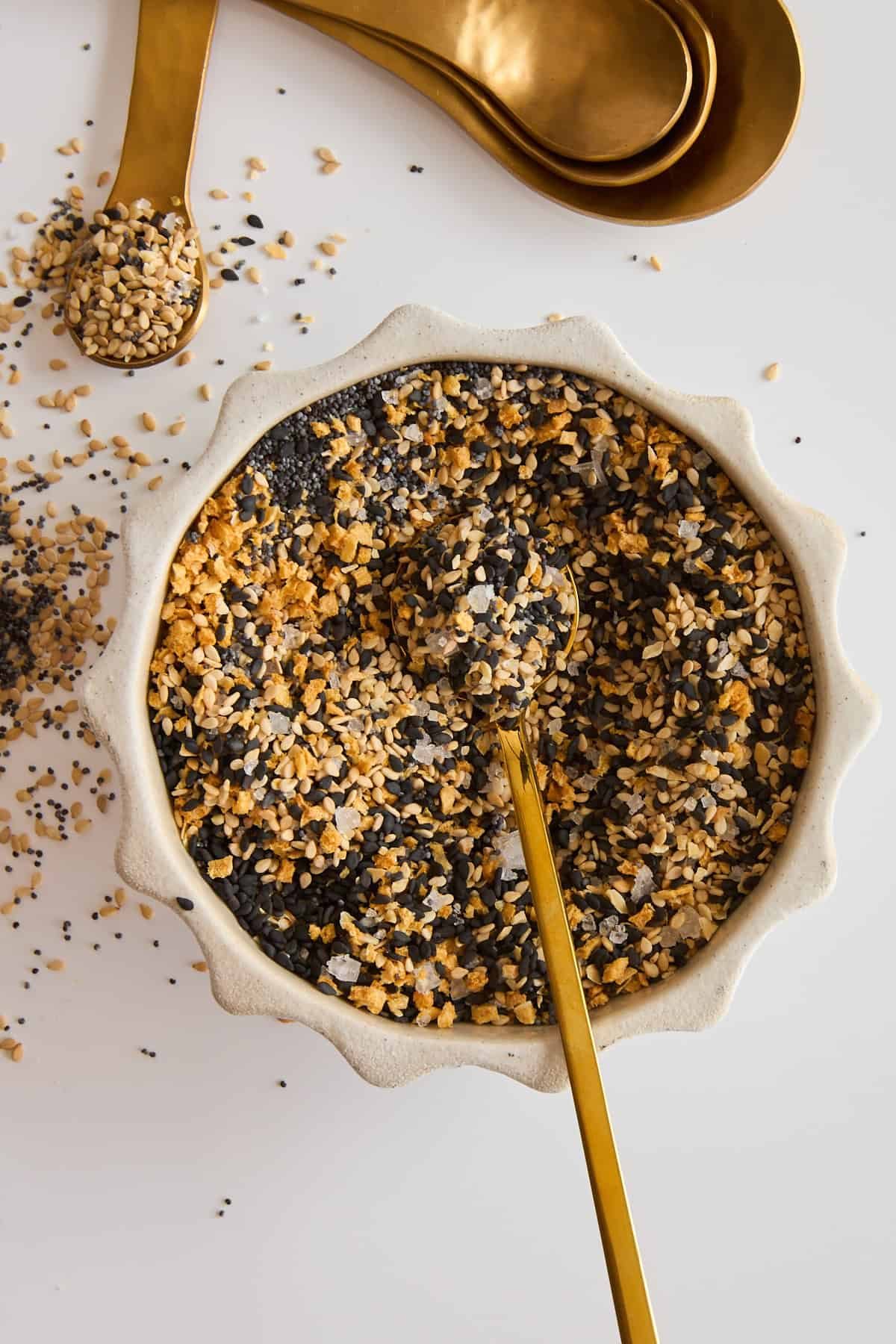 A bowl of from-scratch everything but the bagel seasoning.