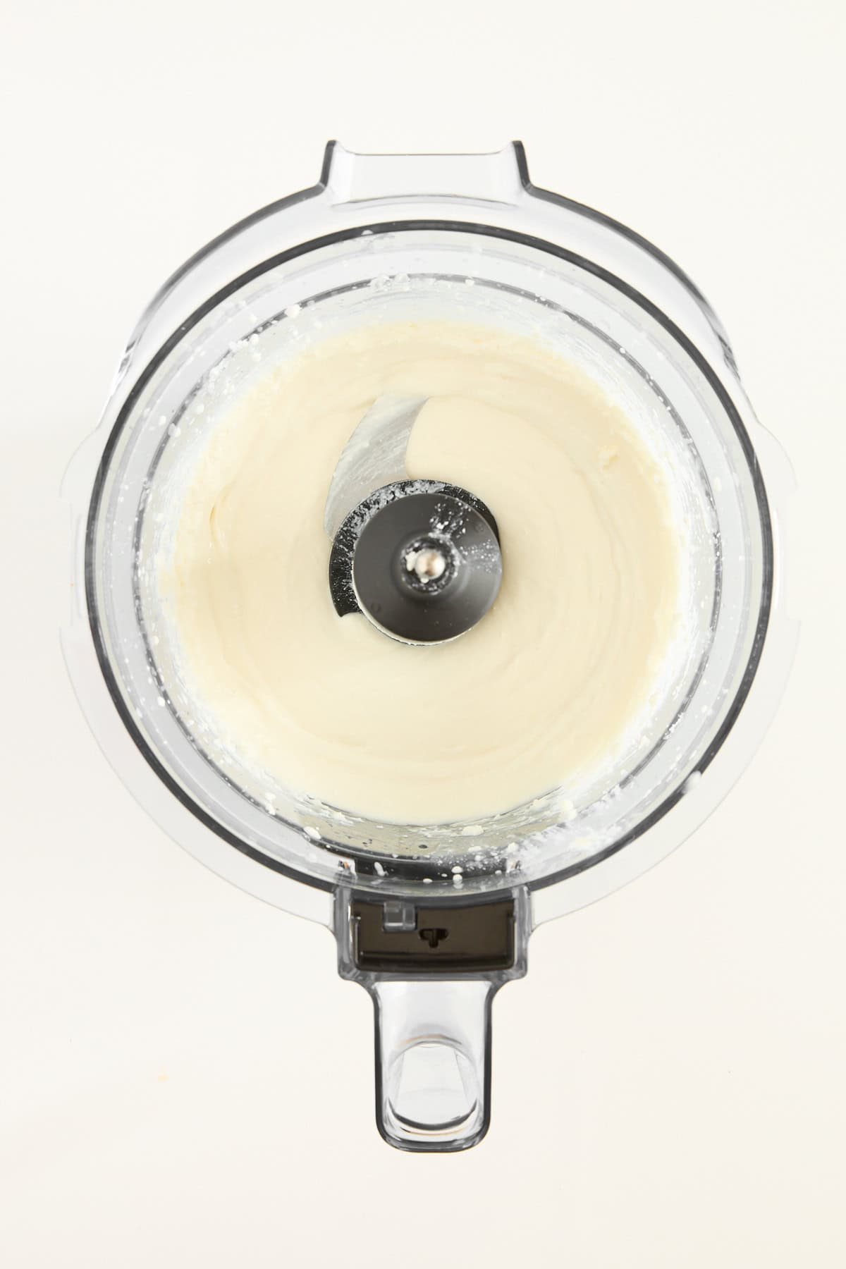 Whipped feta in a food processor.