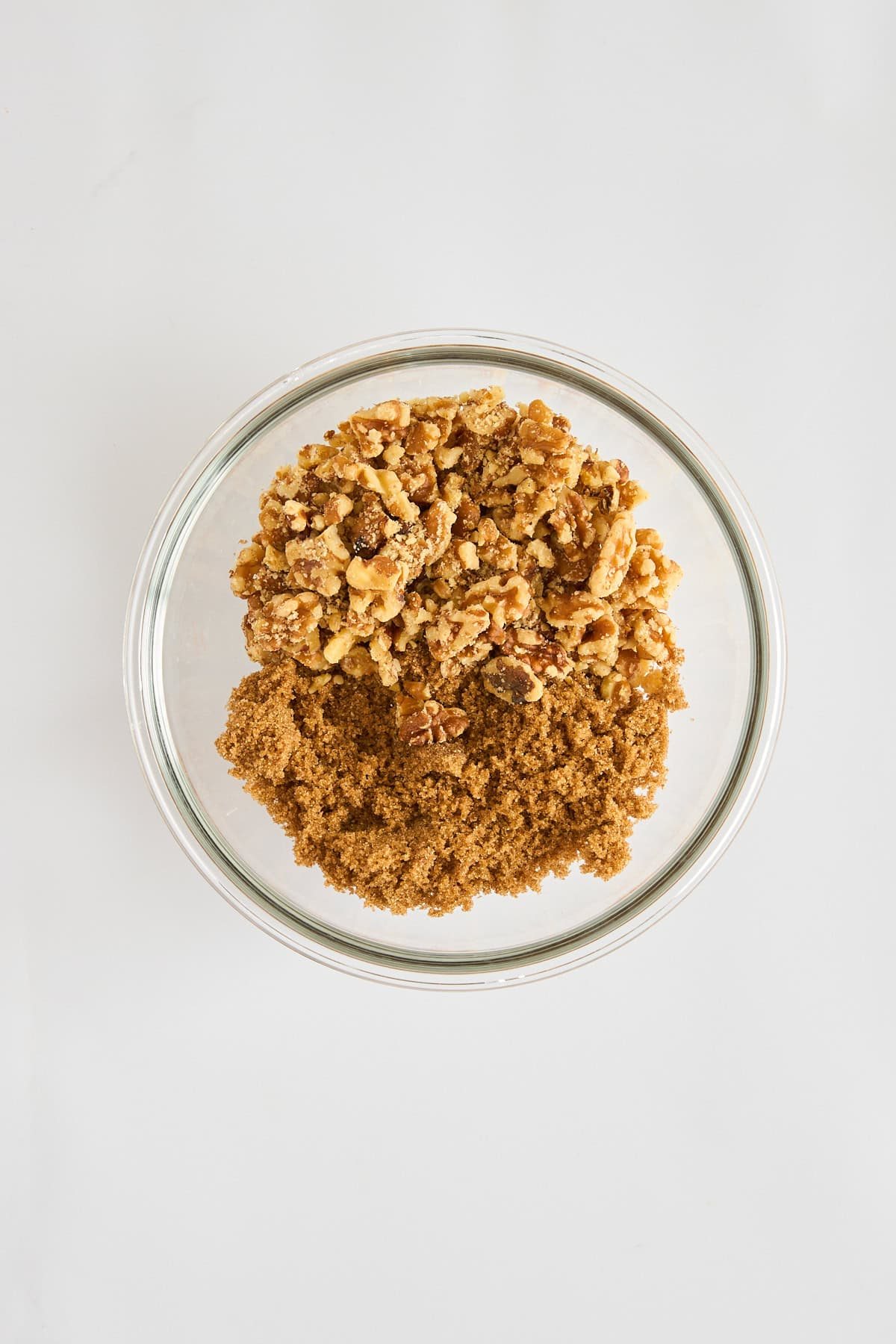 A walnut and brown sugar topping in a bowl.