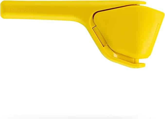 A yellow lemon juicer.
