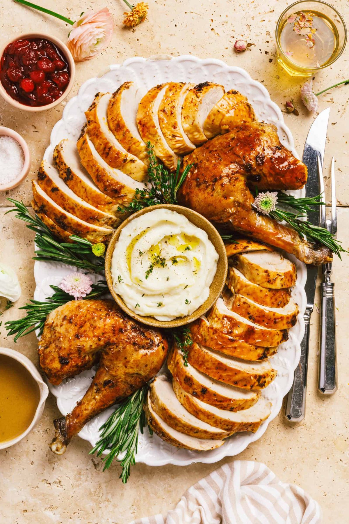 Herb-Roasted Whole Turkey at the Table