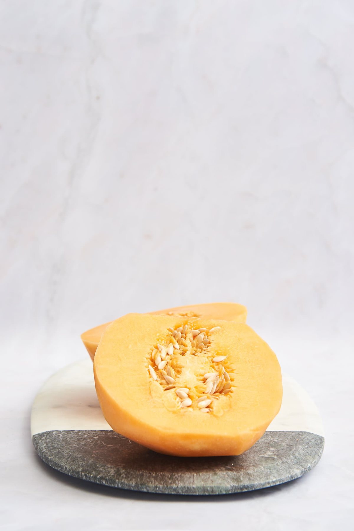 Membrane inside half a melon.