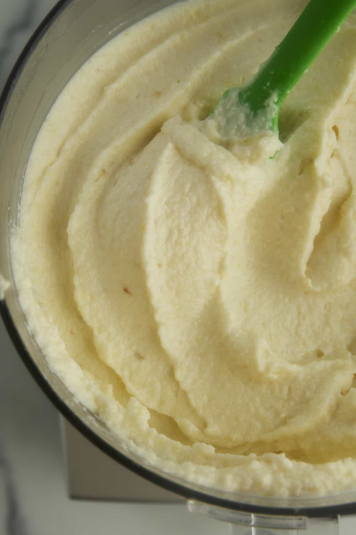 Lebanese garlic sauce in a food processor