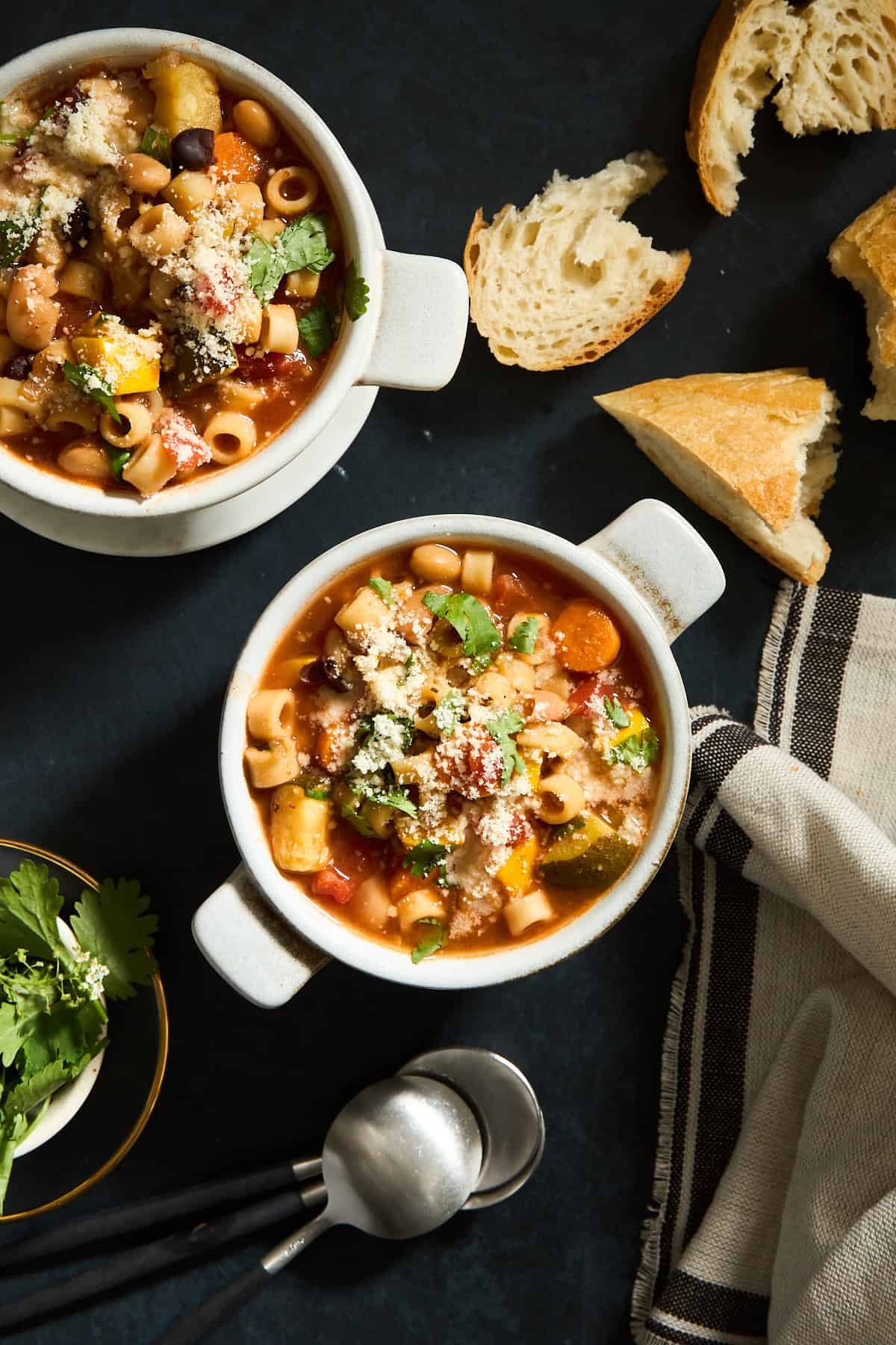 Minestrone Soup at the Table