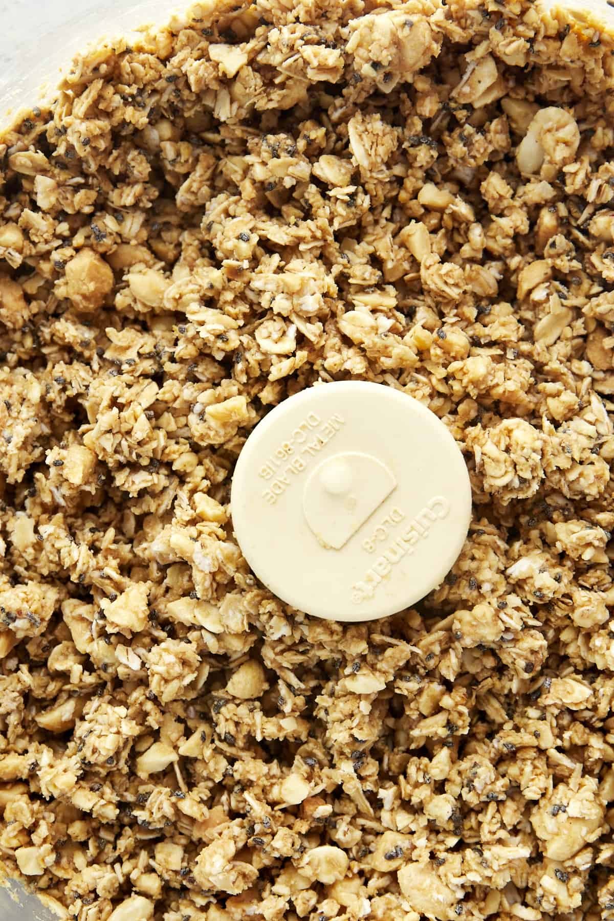 Blending oat cup filling in a food processor.
