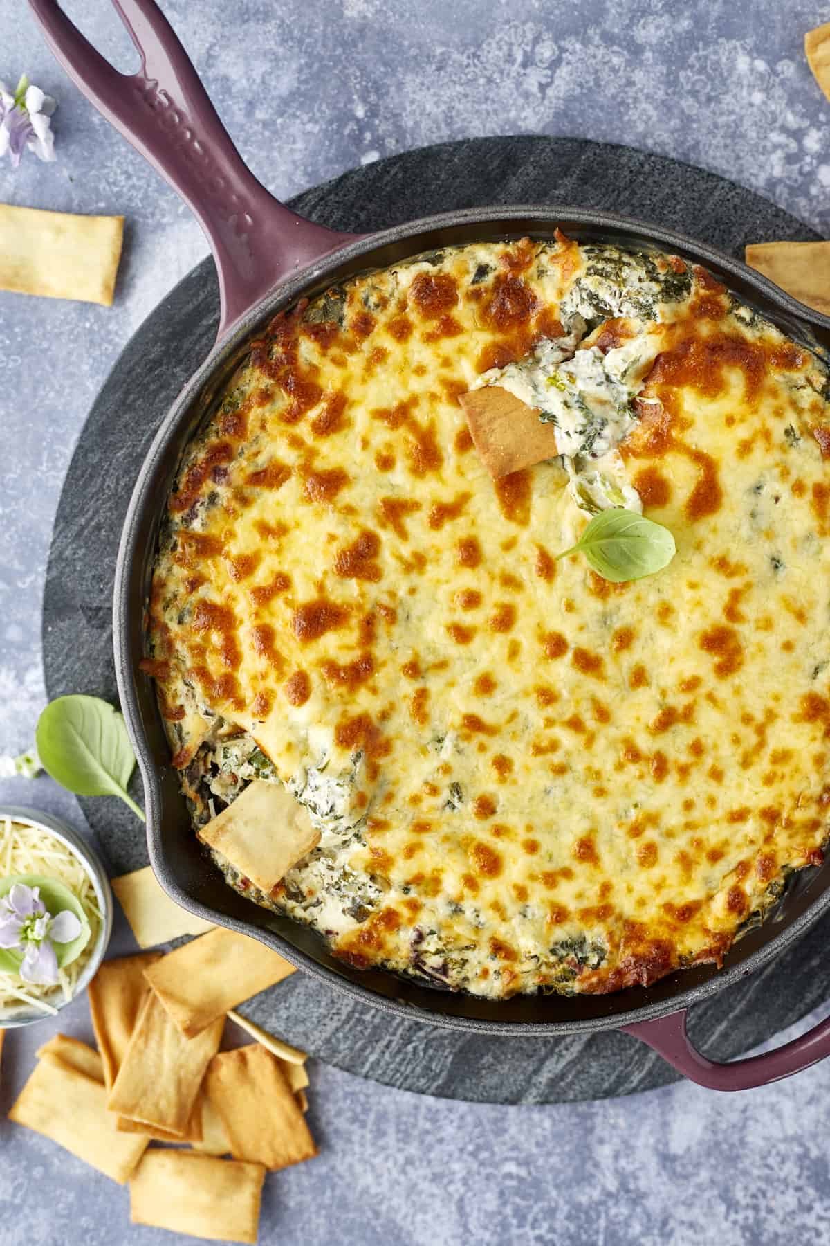 Spinach Olive Dip at the Table