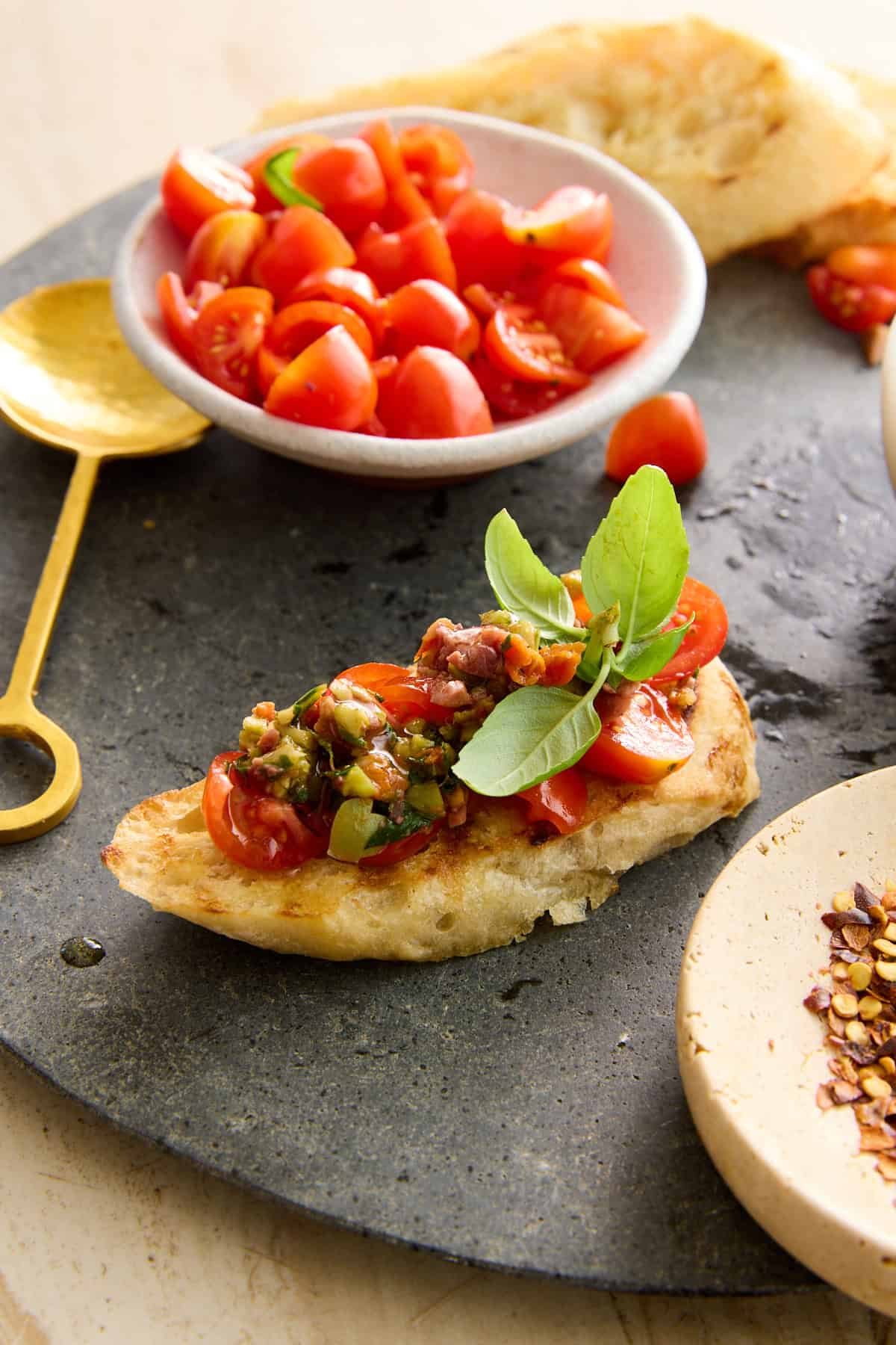 Olive Tapenade Bruschetta at the Table