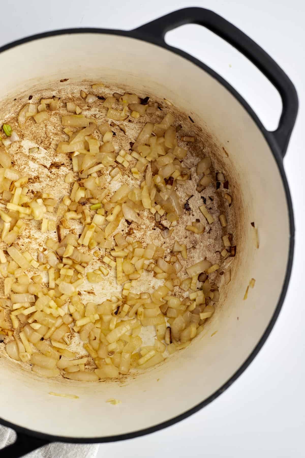 sautéed onions in a pot