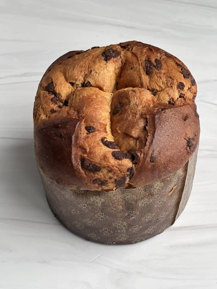 panettone bread pudding with pecan pie filling.