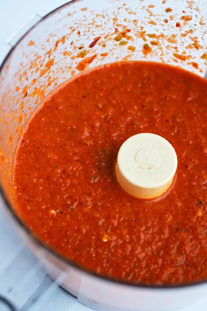 peri peri sauce in a food processor