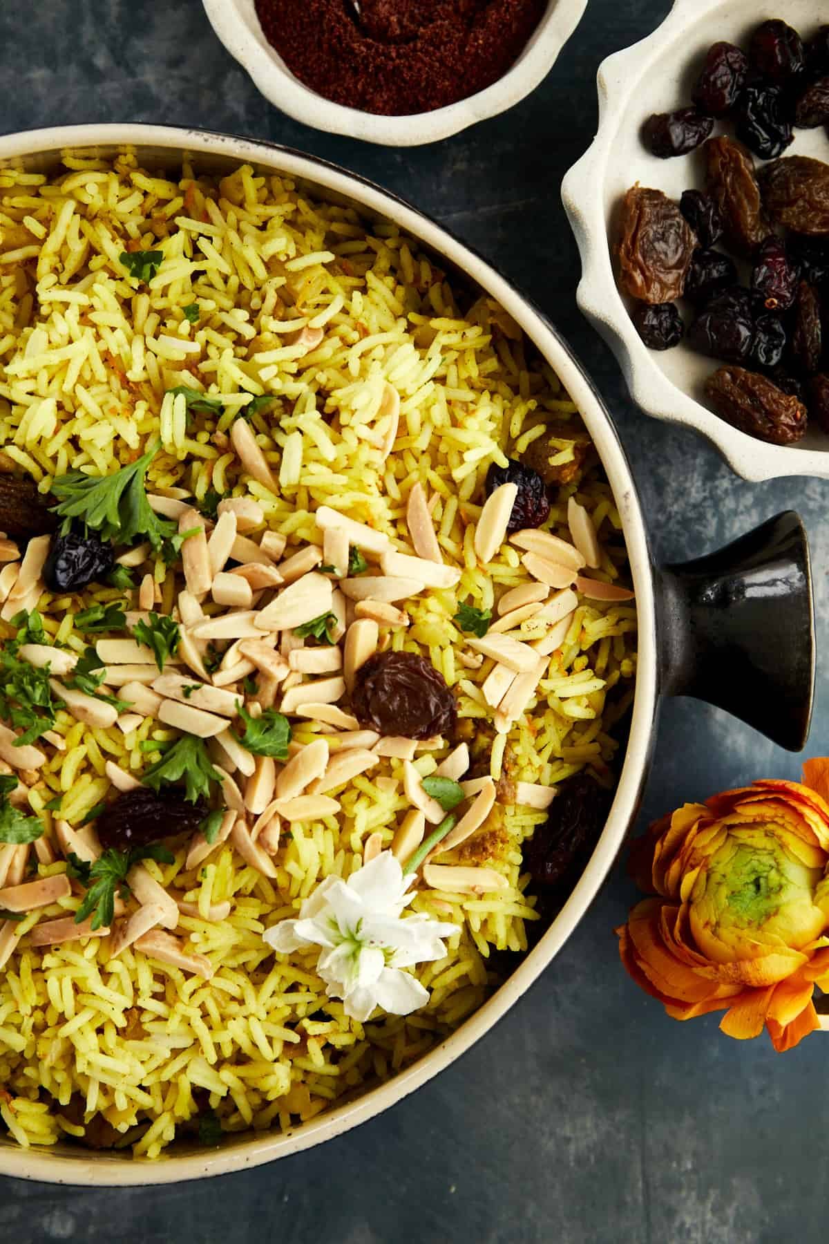a pot of Persian jeweled rice