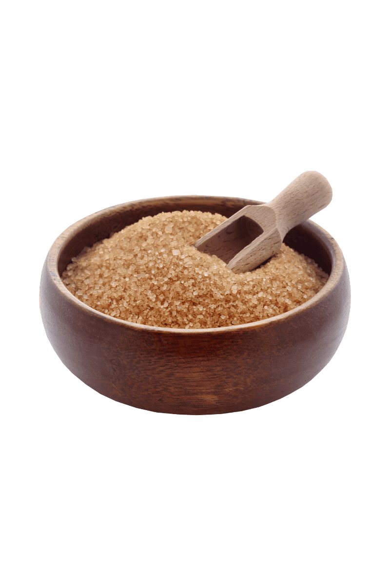 A bowl of brown sugar.
