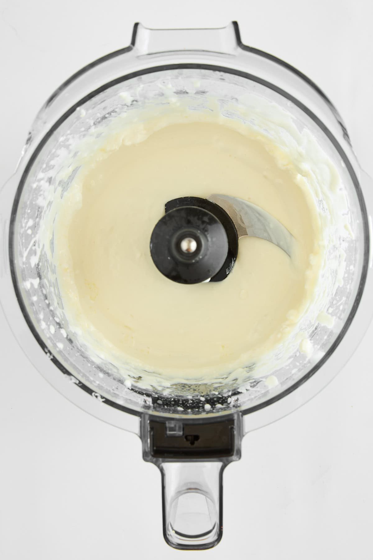 Whipped feta in a food processor.
