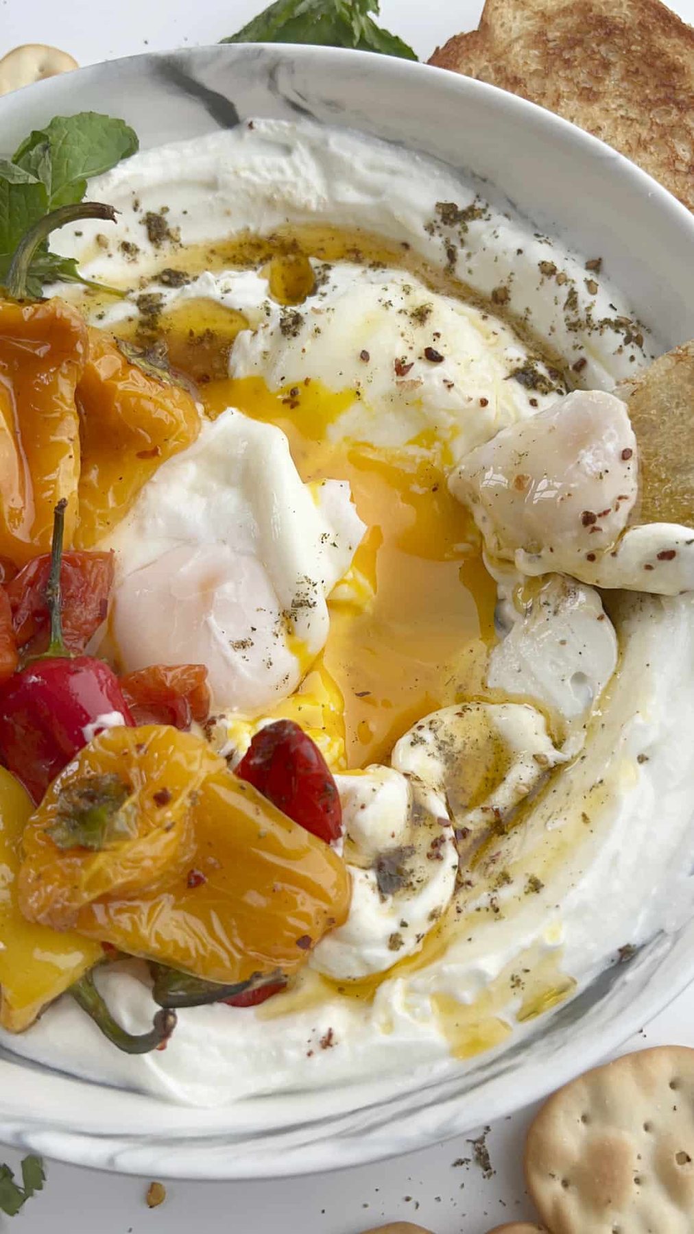close up image of turkish eggs
