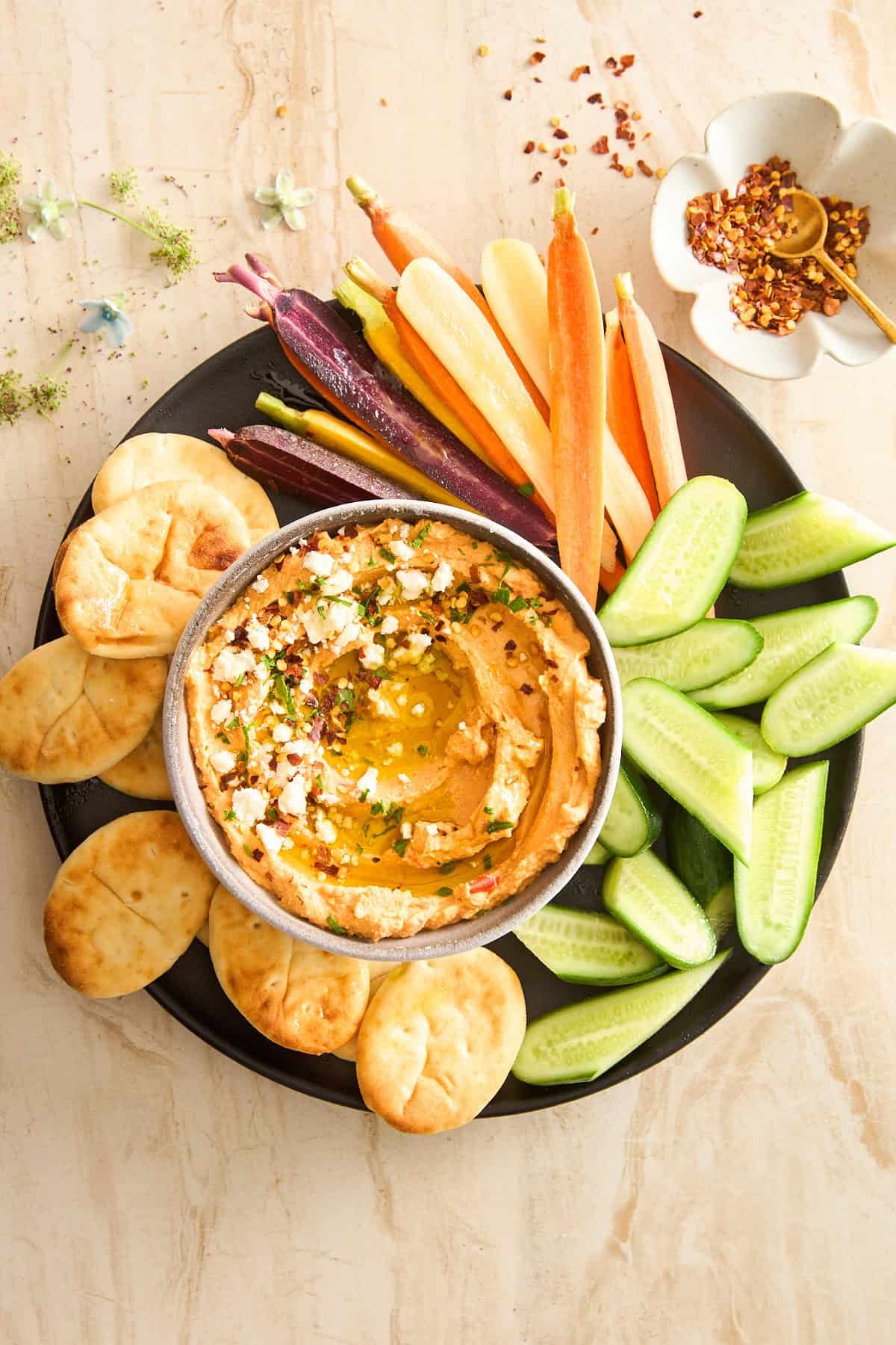10-Minute Dip Recipe: Roasted Red Pepper Feta Dip