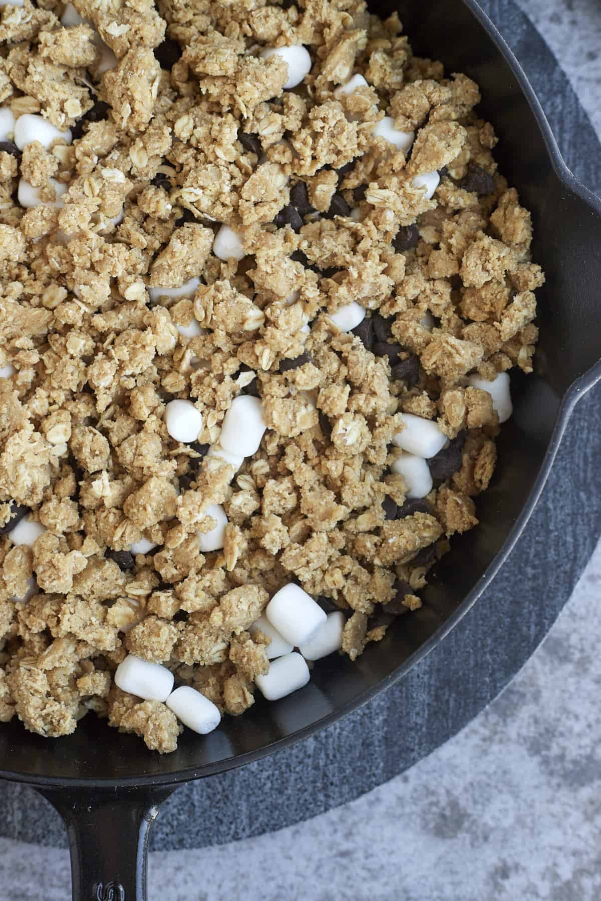 a s'mores oatmeal cookie skillet.