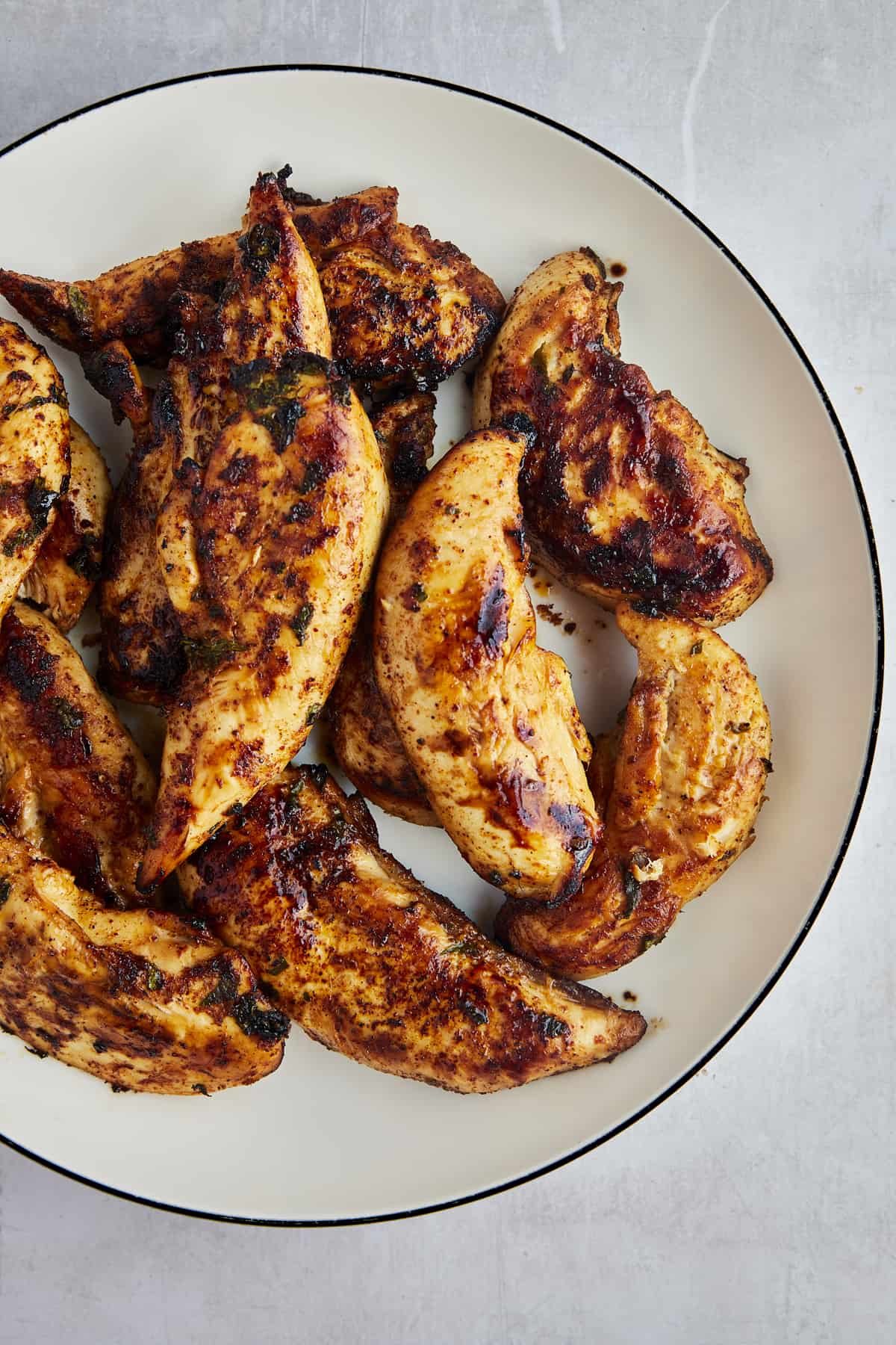 cooked marinaded chicken.