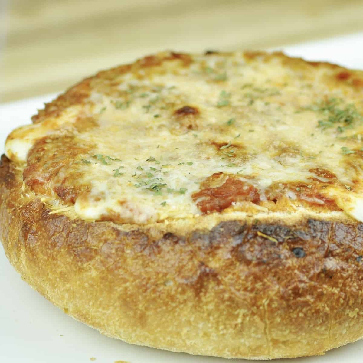 Spaghetti Bread Bowl at the Table